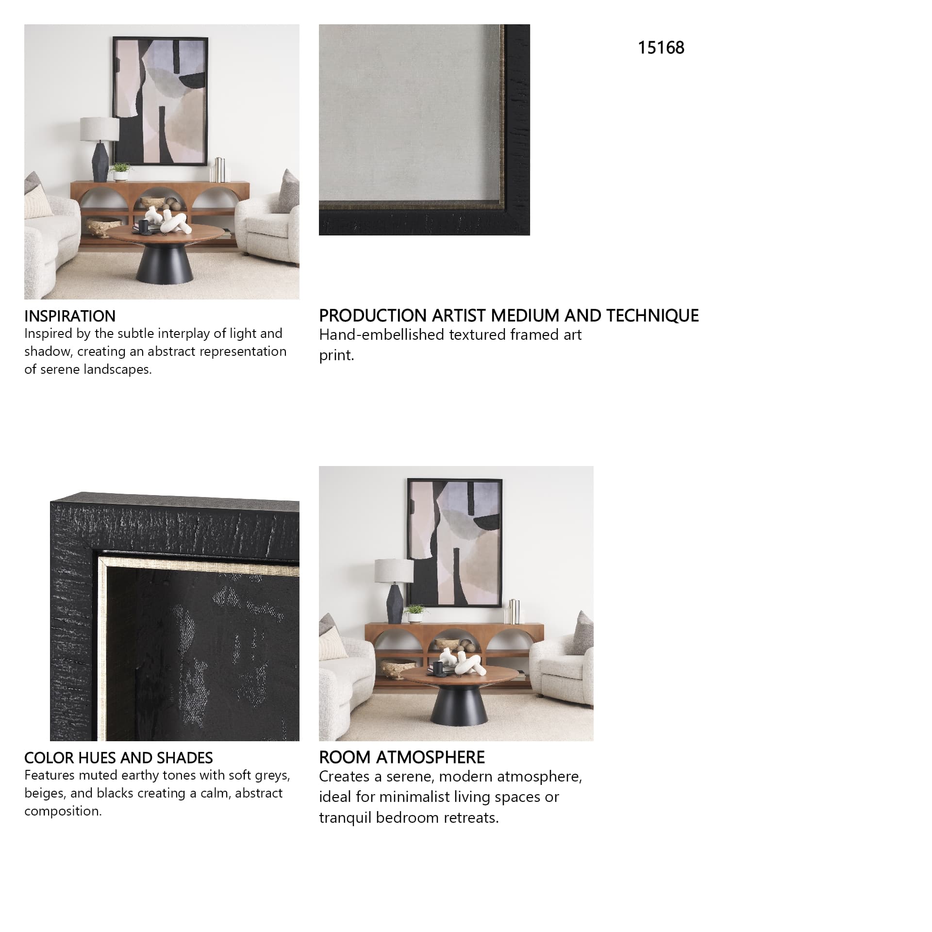 Shape Shift - Form by Mercana Studio a Hand Embellished Textured Framed Art Print — in a styled room