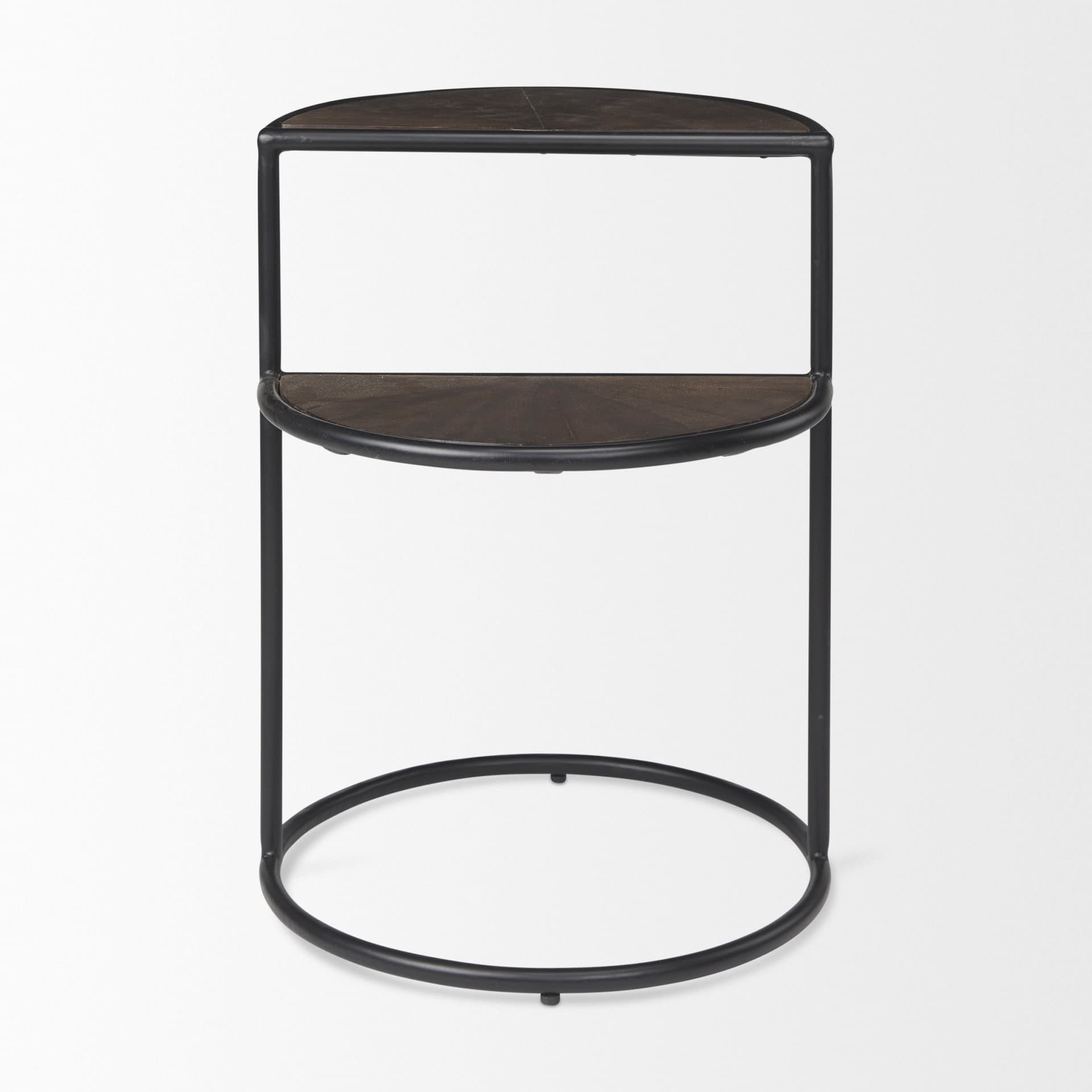 Arlo 20.5L x 20.5W x 24.4H Brown Wood W/Black Metal End Table — product photograph