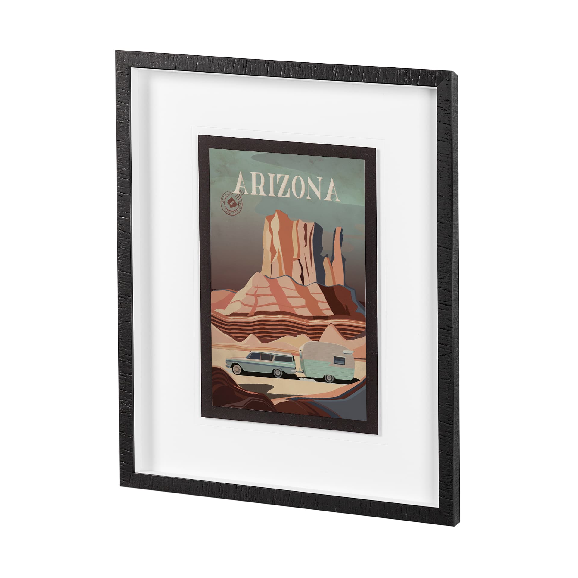 Arizona Go USA (M) by Mercana Studio a Framed Art Print Matted under Glass — product photograph
