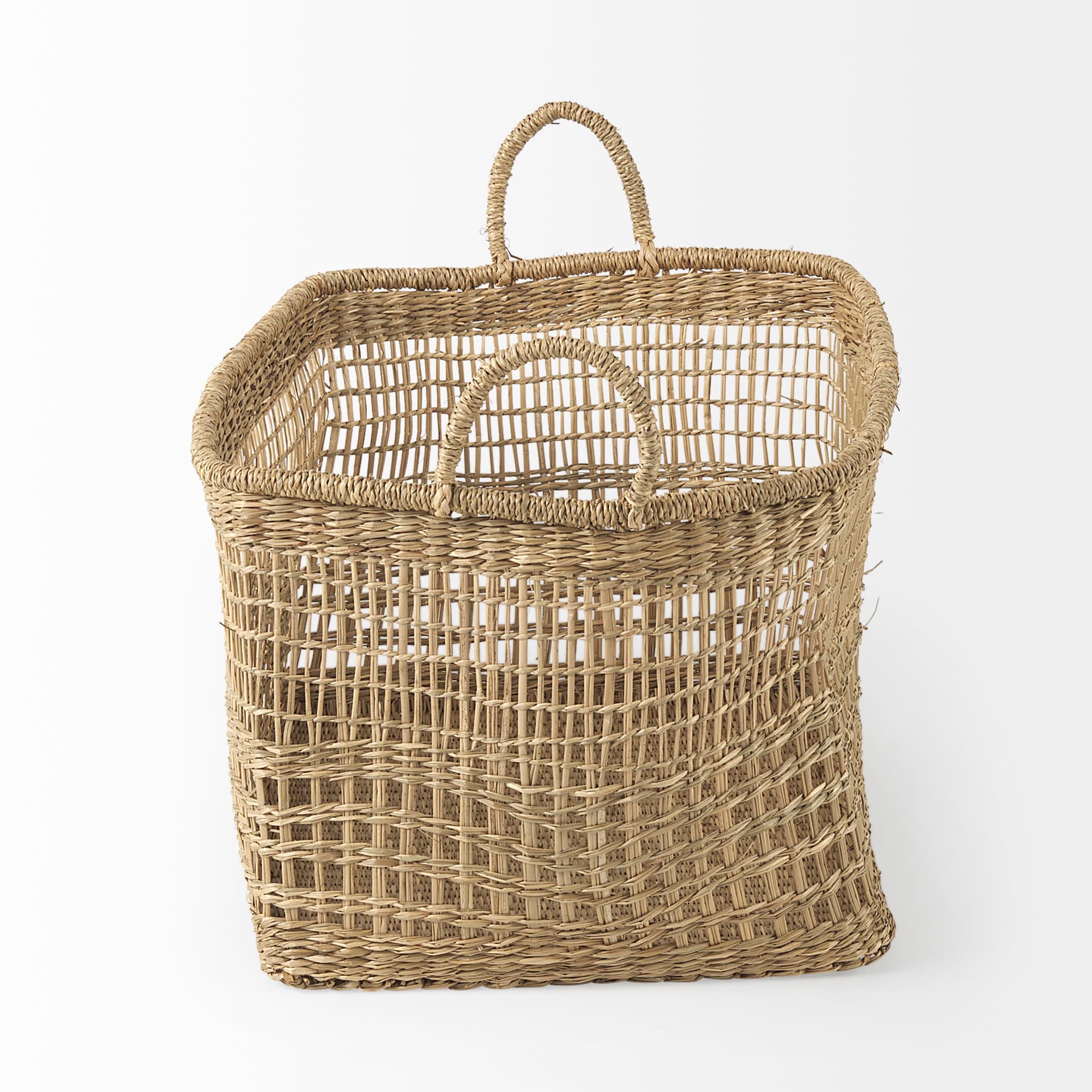 Bellisa 18.5L x 14.6W x 11.0H (Set of 2) Medium Brown Seagrass Rectangular Basket W/ Handles — product photograph