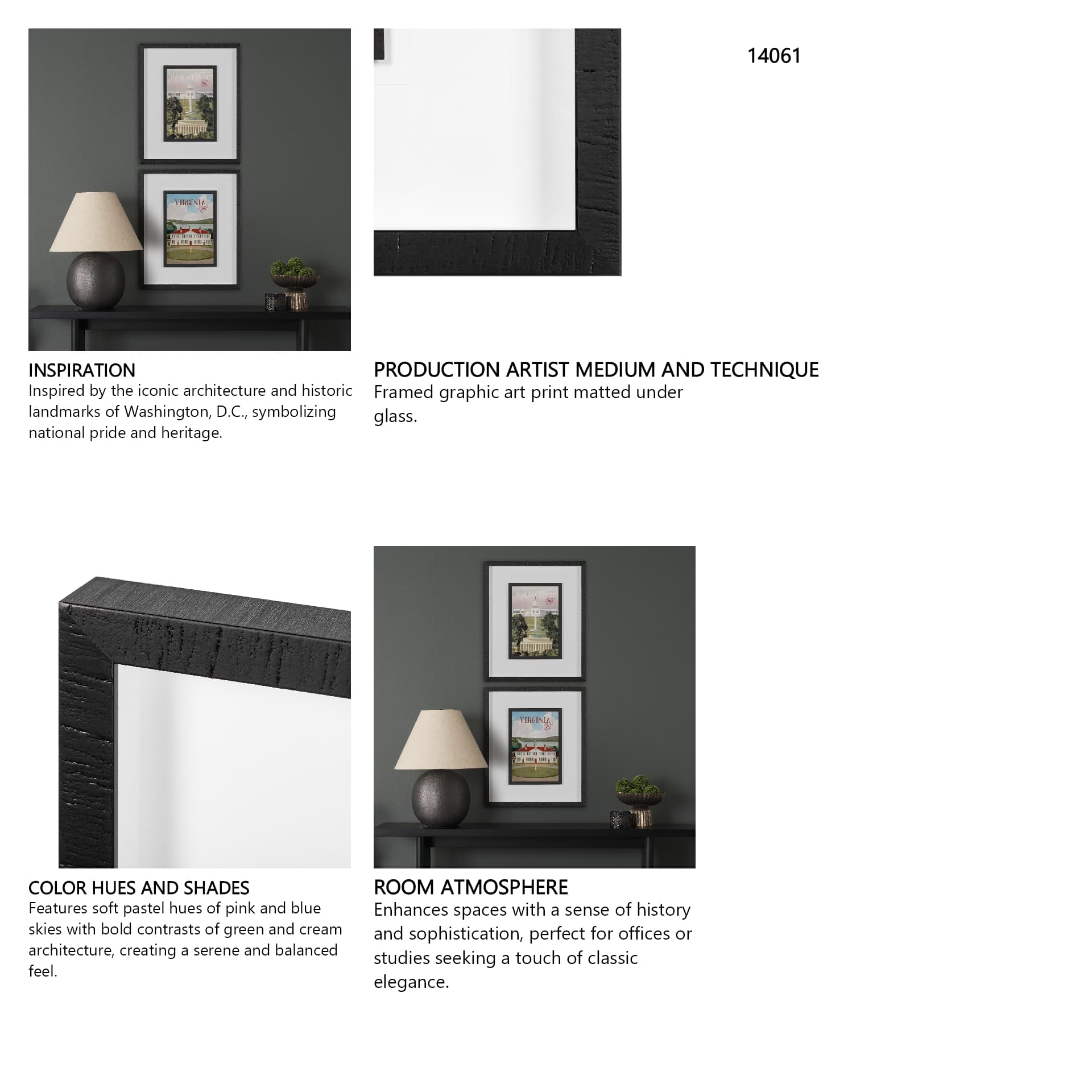 Washington DC Go USA (M) by Mercana Studio a Framed Art Print Matted under Glass — in a styled room