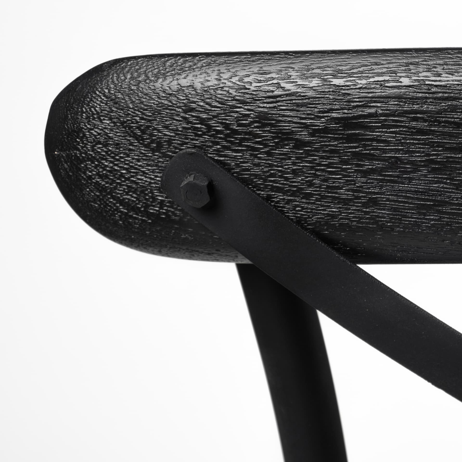 Etienne Low Back 26.25in Seat Counter Stool | Black Wood w/ Metal — product photograph