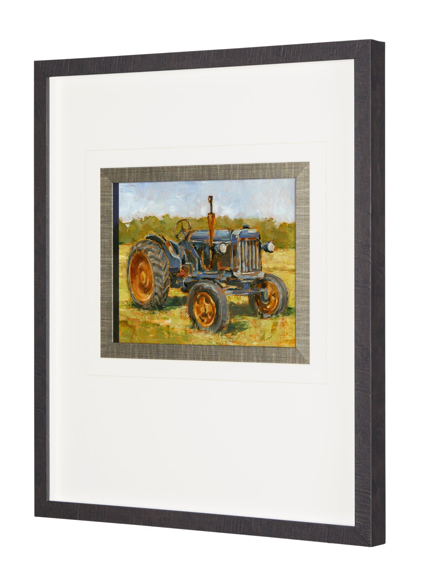 Rustic Tractors III by Mercana Studio Hand Embellished Textured Framed Art Print Matted under Glass — product photograph