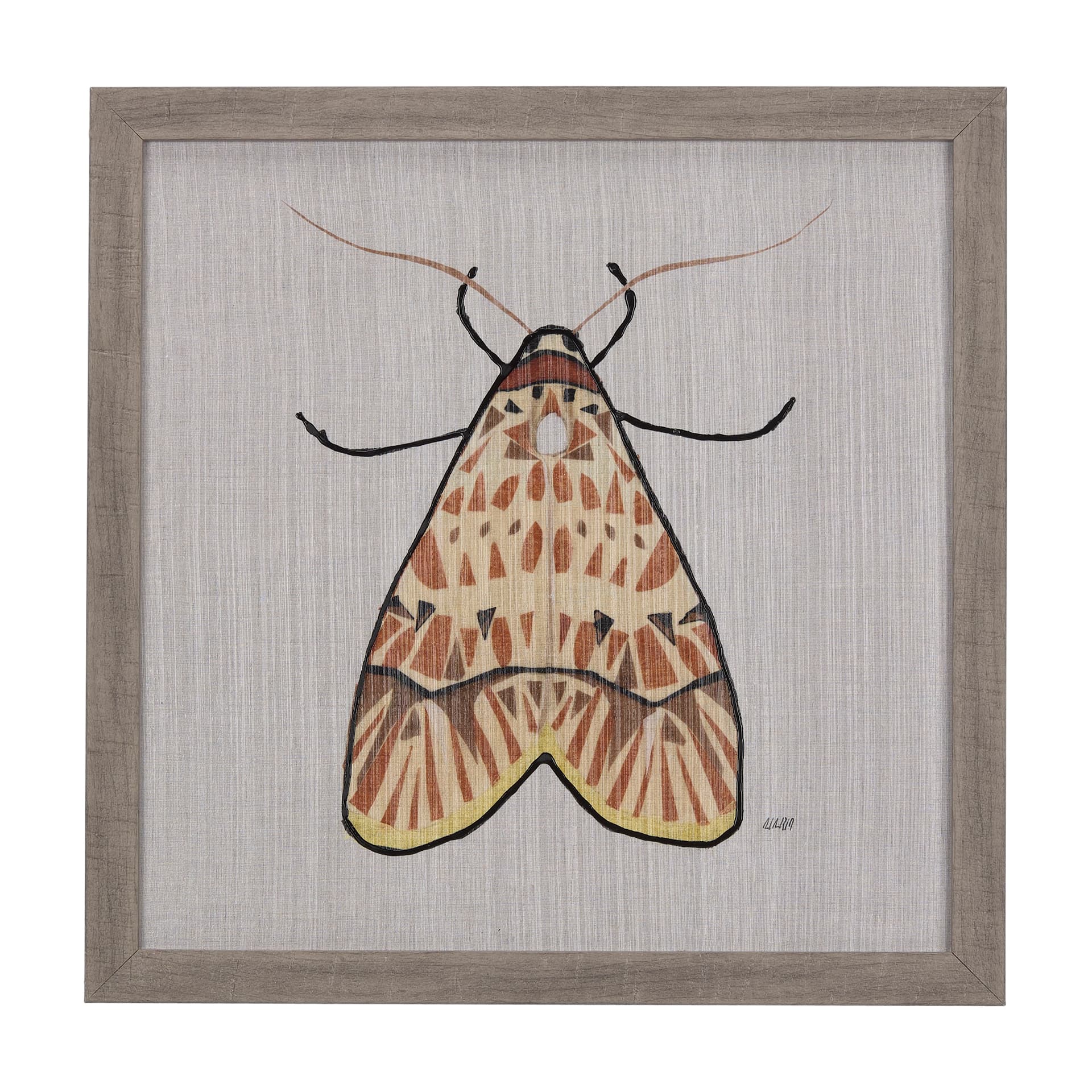Moth I by Mercana Studio a Hand Embellished Textured Framed Art Print — product photograph