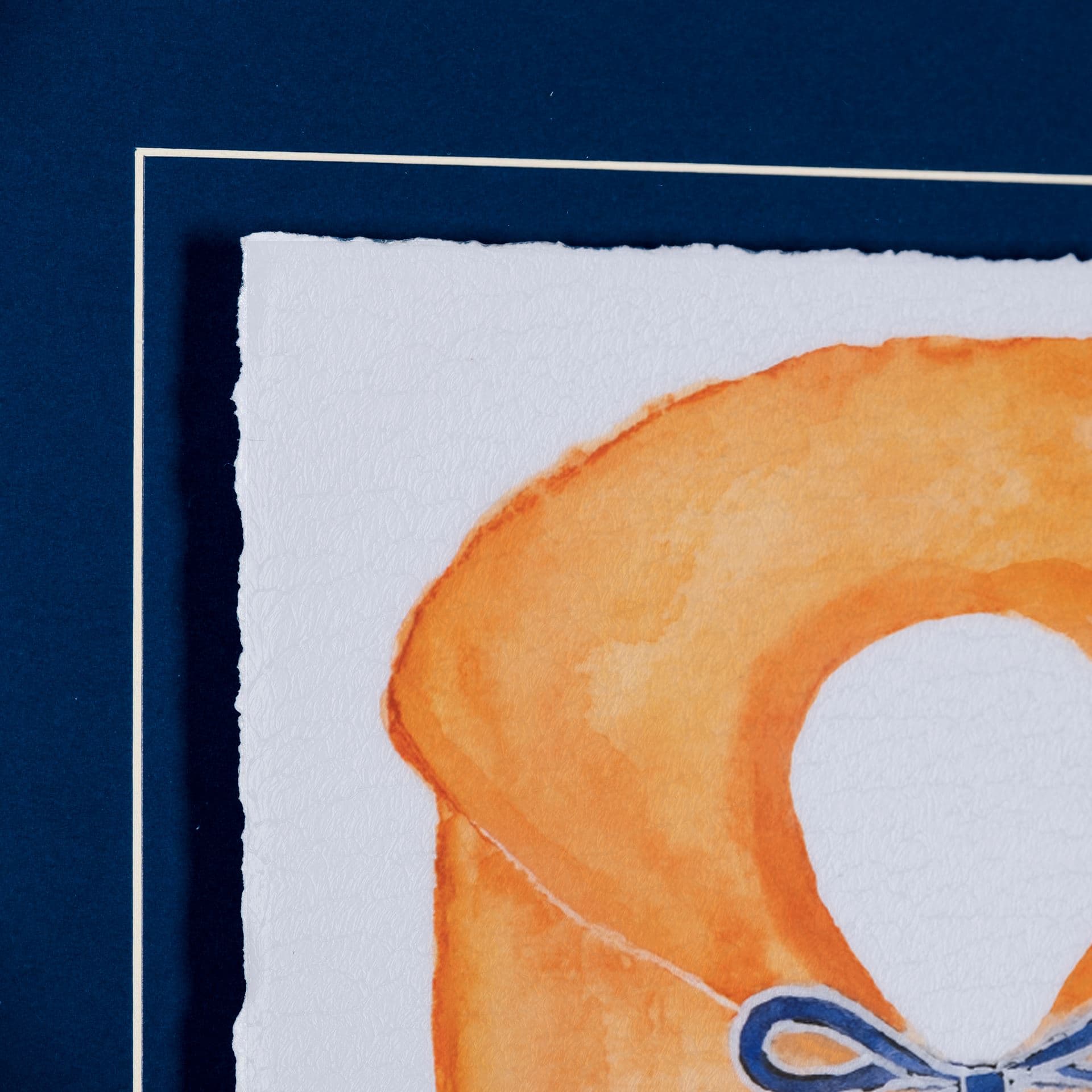 Lifejacket II by Mercana Studio a Hand Embellished Textured Framed Art Print Matted under Glass — product photograph