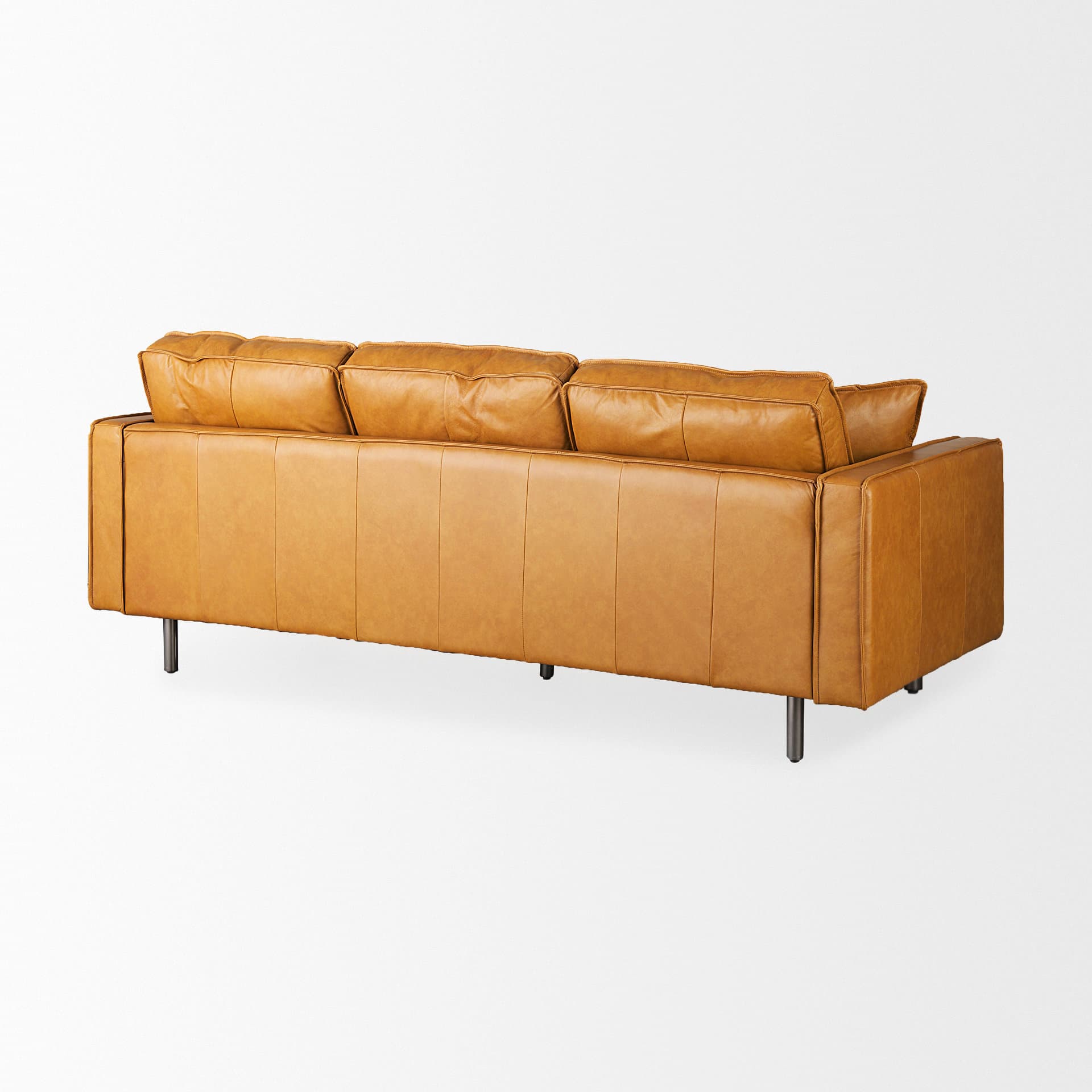 D'Arcy 88.0L x 37.0W x 34.0H Tan Leather Sofa — product photograph