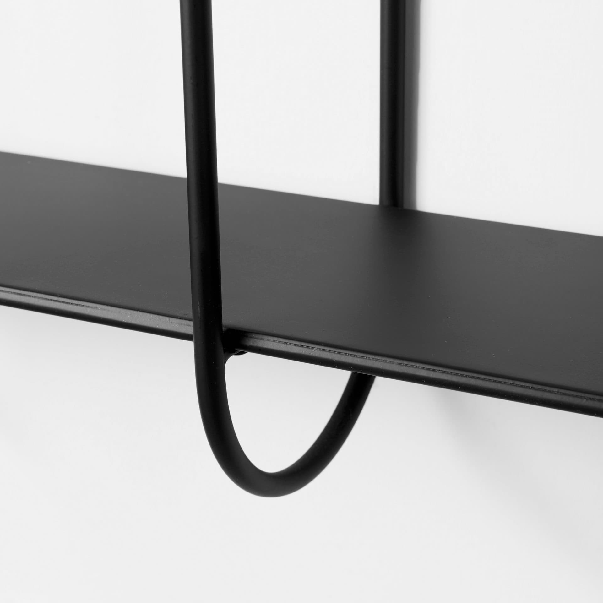 Decimus 36.6L x 8.7W x 45.7H Black Metal Wall Mounted 3 Tiered Shelf — product photograph