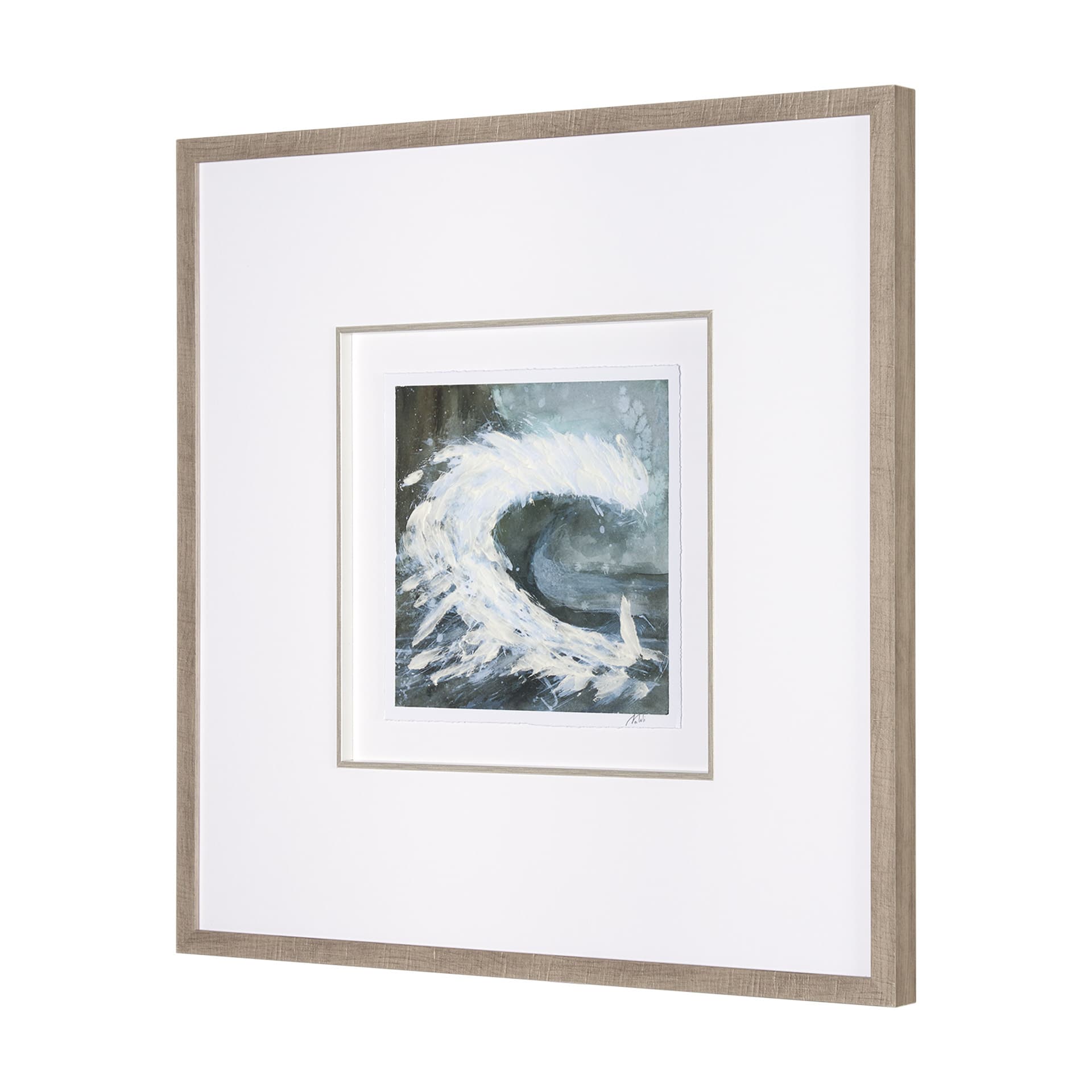 Stormy Coast IV by Mercana Studio a Hand Embellished Framed Art Print Matted under Glass — product photograph