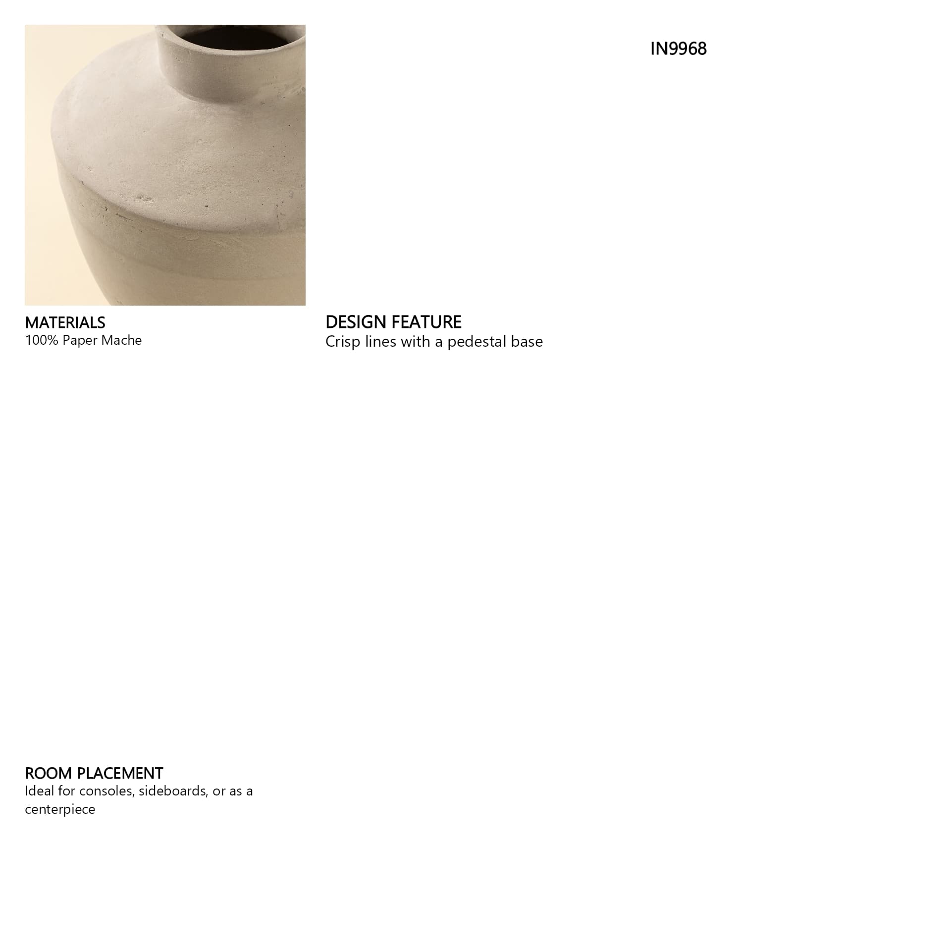 Lena Paper Mache Vase — in a styled room