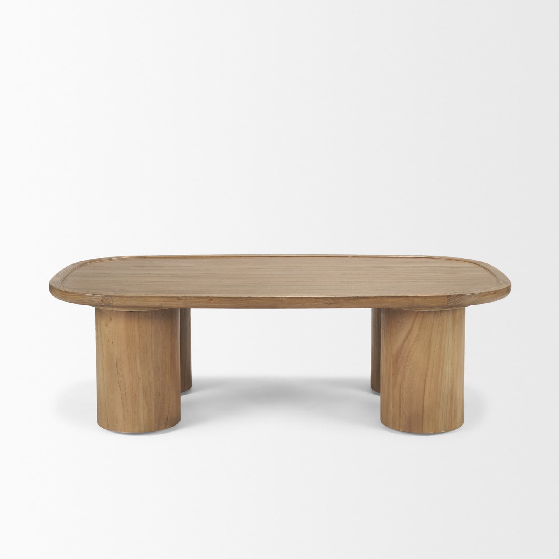 Tavi Rectangular Natural Brown w/ Column Legs Coffee Table — product photograph