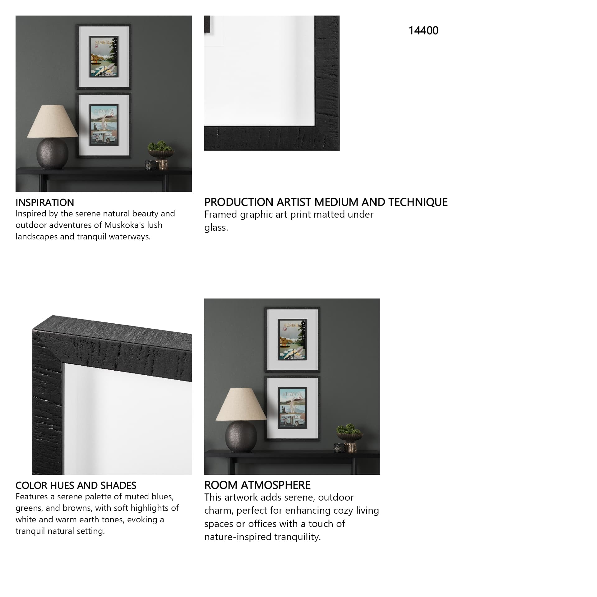 Muskoka Go Canada (M) by Merana Studio a Framed Art Print Matted under Glass — in a styled room