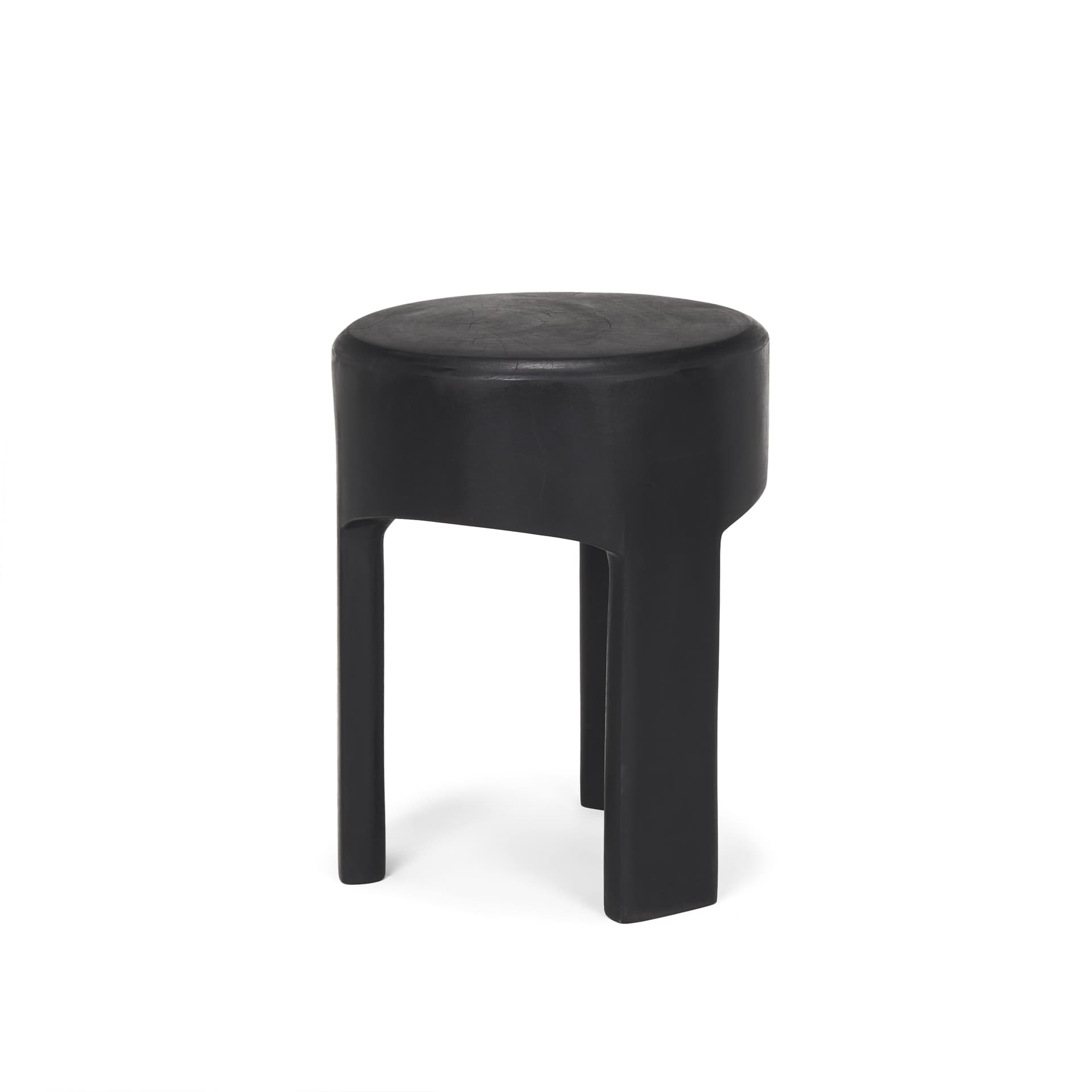 Riya Solid Black Wooden Stool — product photograph