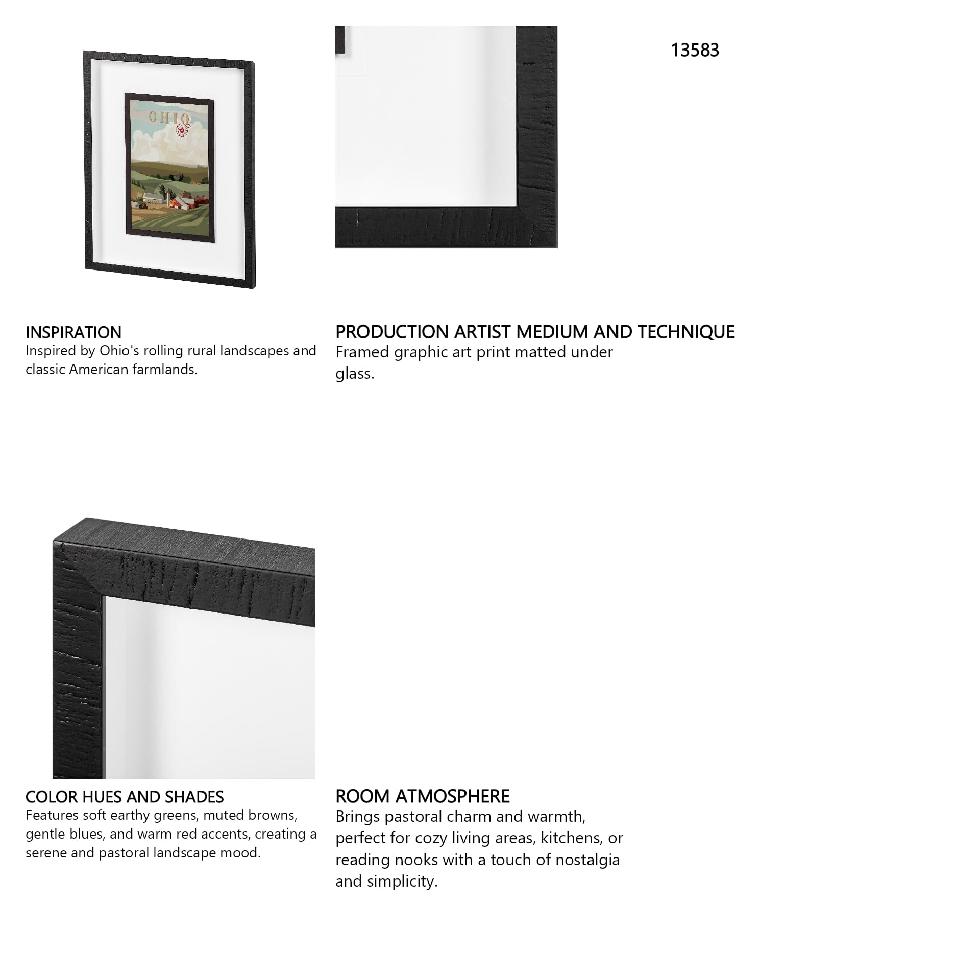 Ohio Go USA (M) by Mercana Studio a Framed Art Print Matted under Glass — in a styled room