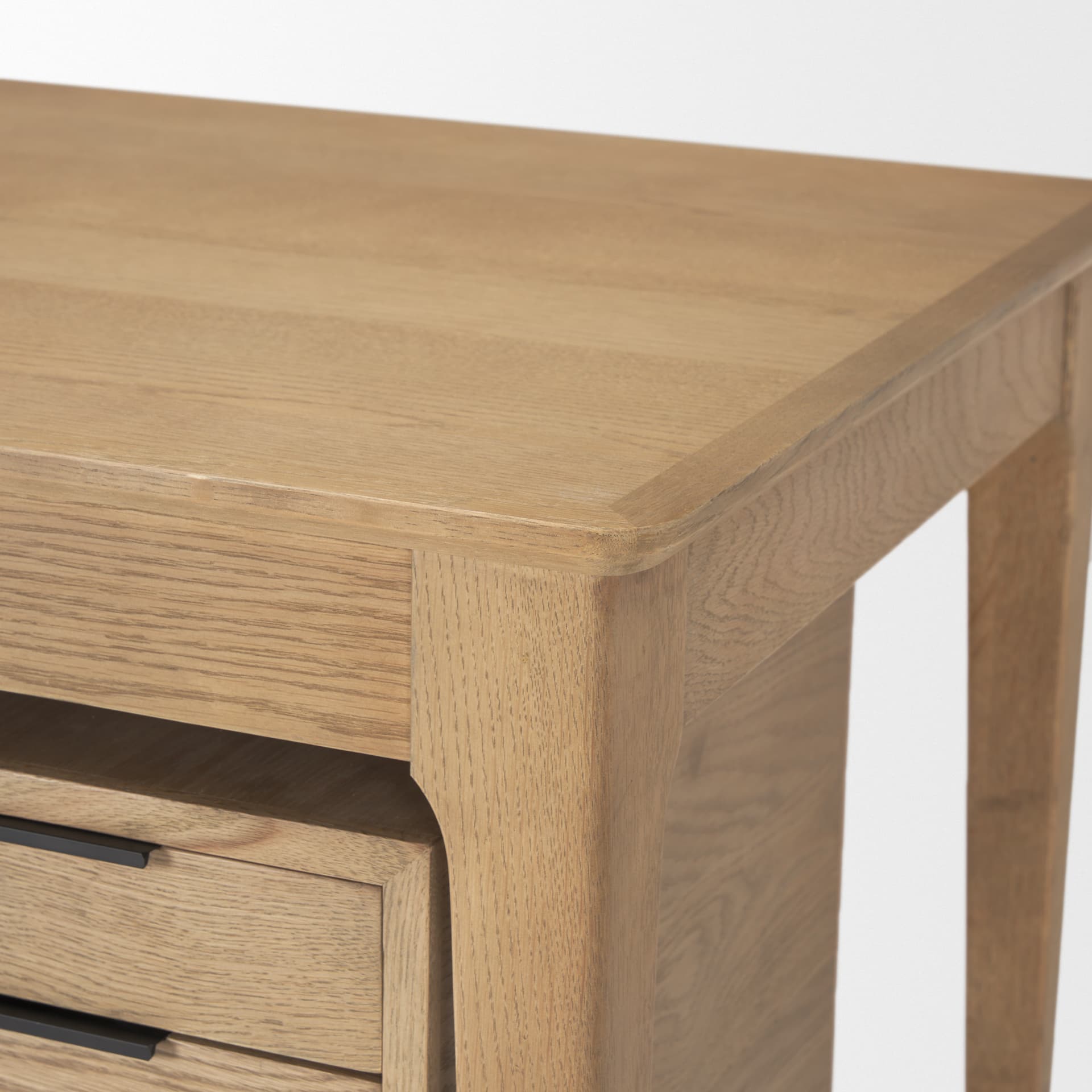Tino Light Brown Oak Wood w/ 4 Drawers Desk — product photograph