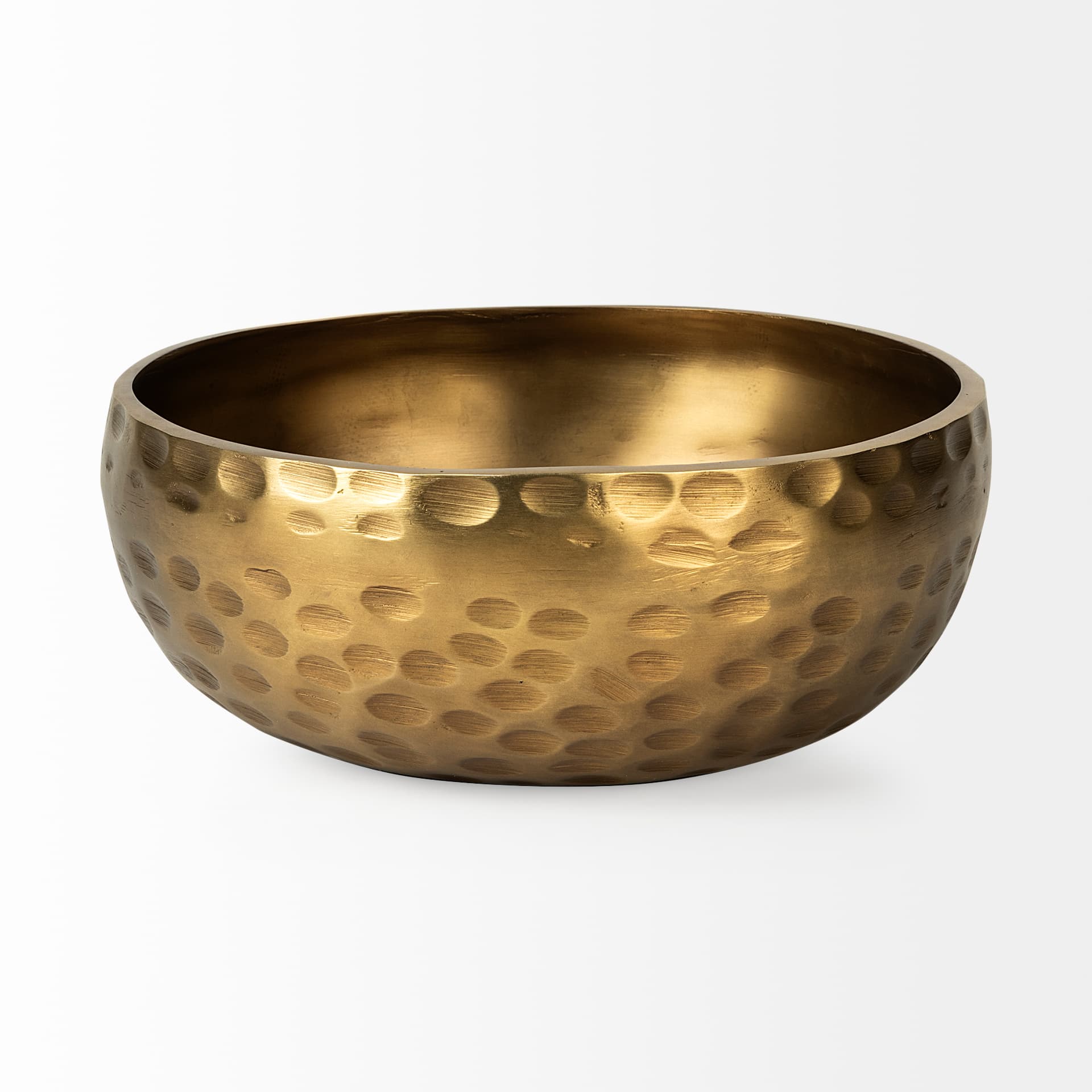 Karmel 12L x 12W Gold Hammered Aluminum Bowl — product photograph