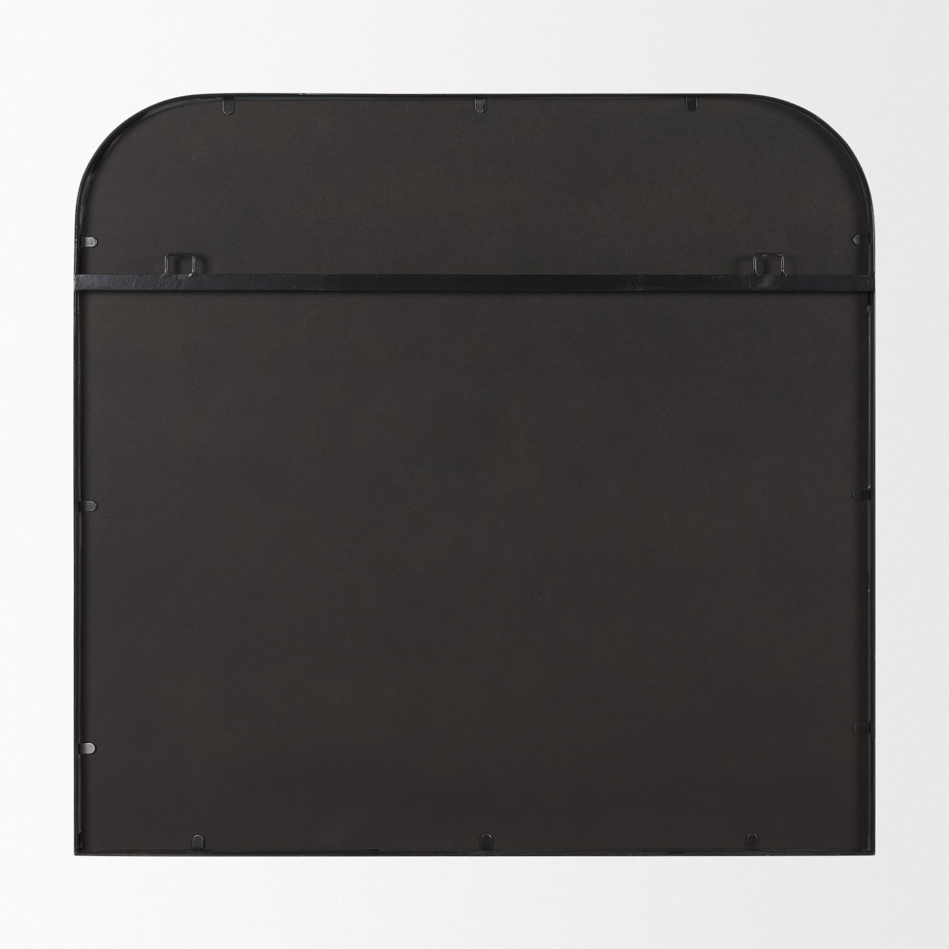 Timon Brushed Black Metal Frame Square Arched Mirror — product photograph