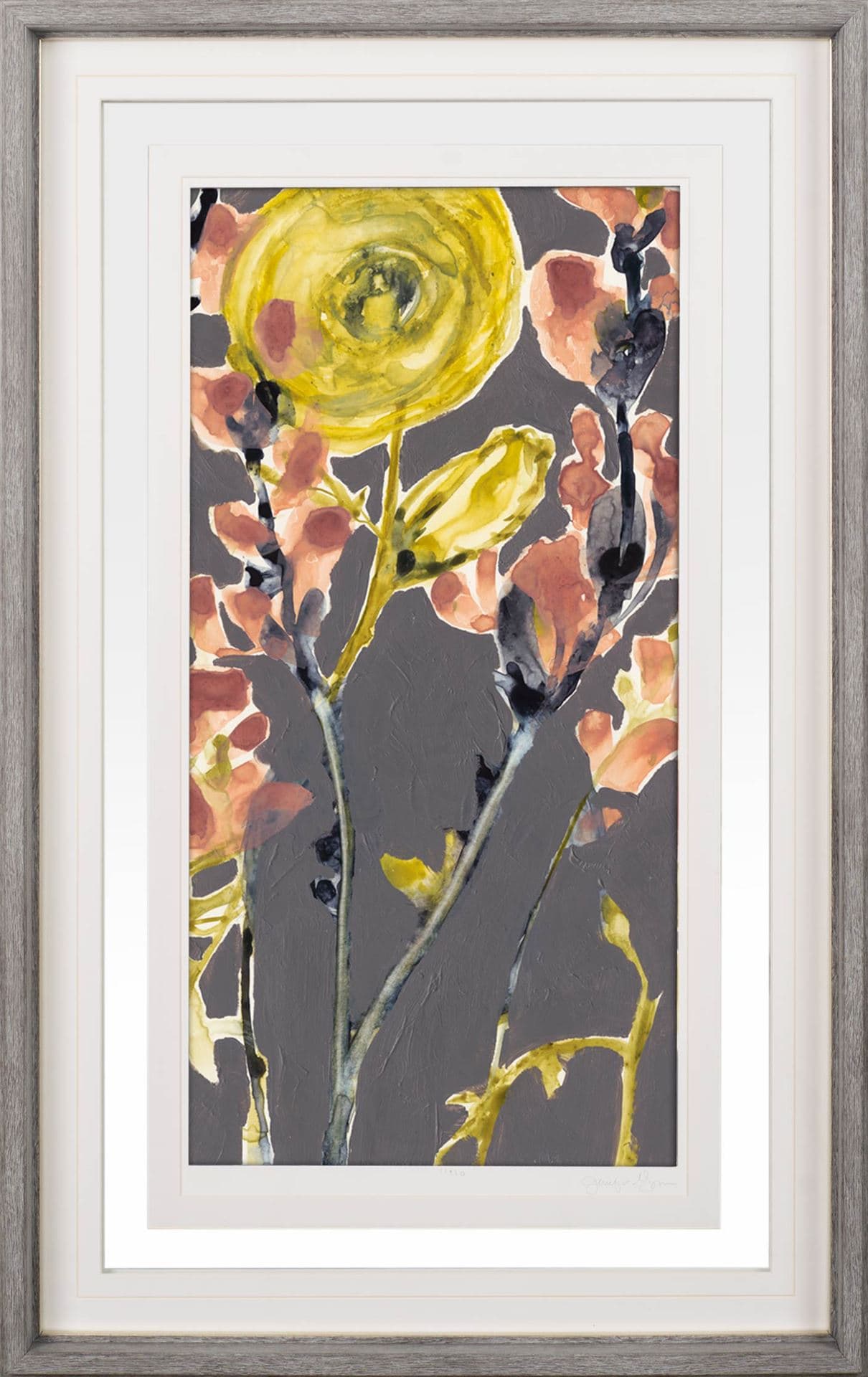 Anemone & Coral II by Jennifer Goldberger a Framed Art Print Matted under Glass — product photograph