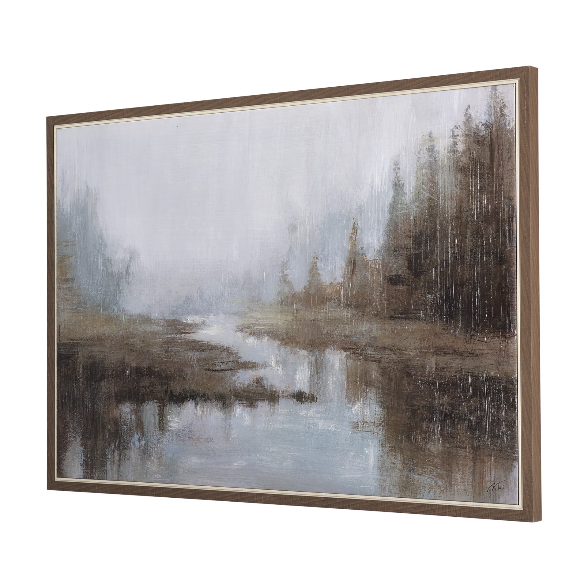 Morning Mist by Mercana Studio a Hand Embellished Textured Framed Canvas — product photograph