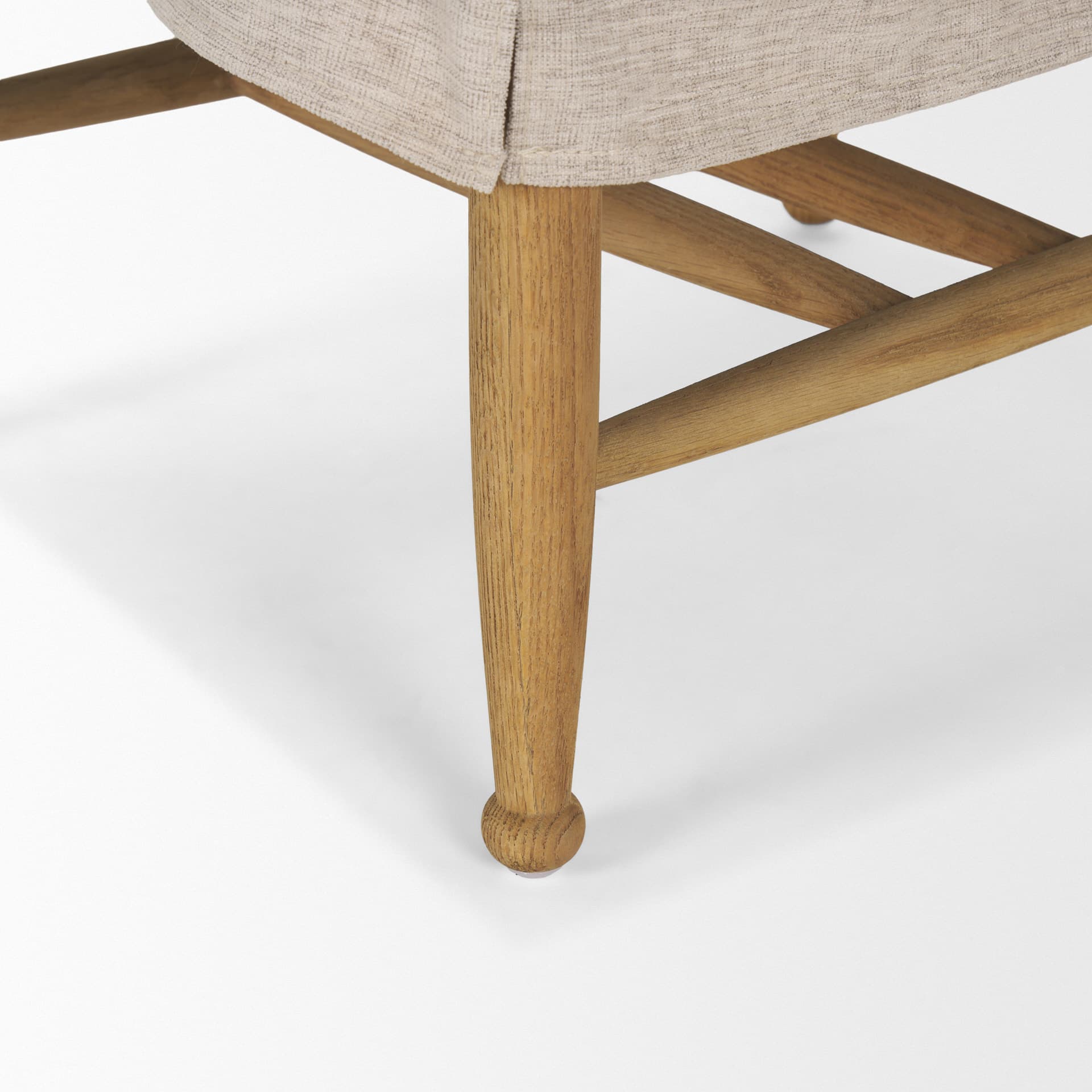 Whitley Oatmeal Performance Fabric w/ Oak Wood Dining Chair — product photograph