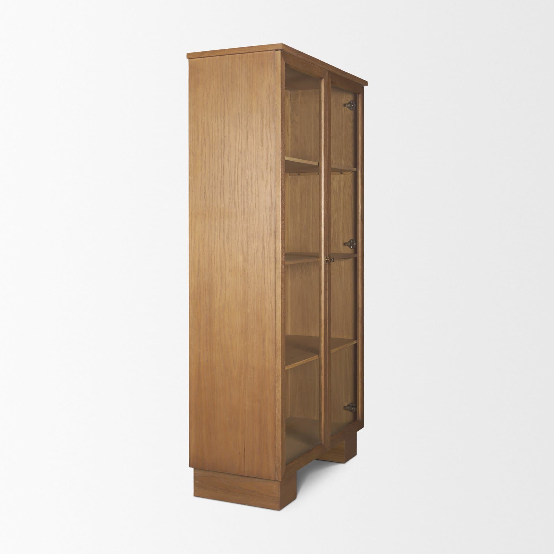 Winsford Two-Tone Oak Display Cabinet w/ Glass Doors — product photograph