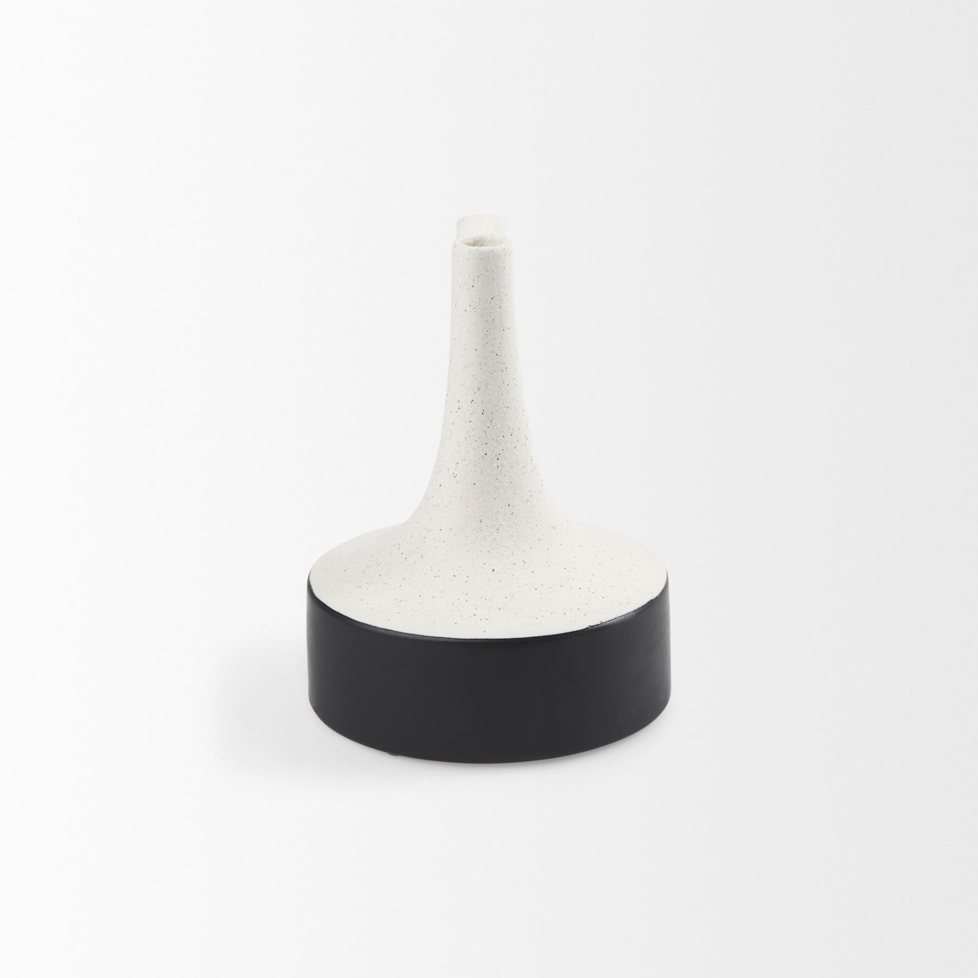 Burton 8.3H Small White and Black Ceramic Jug Vase — product photograph