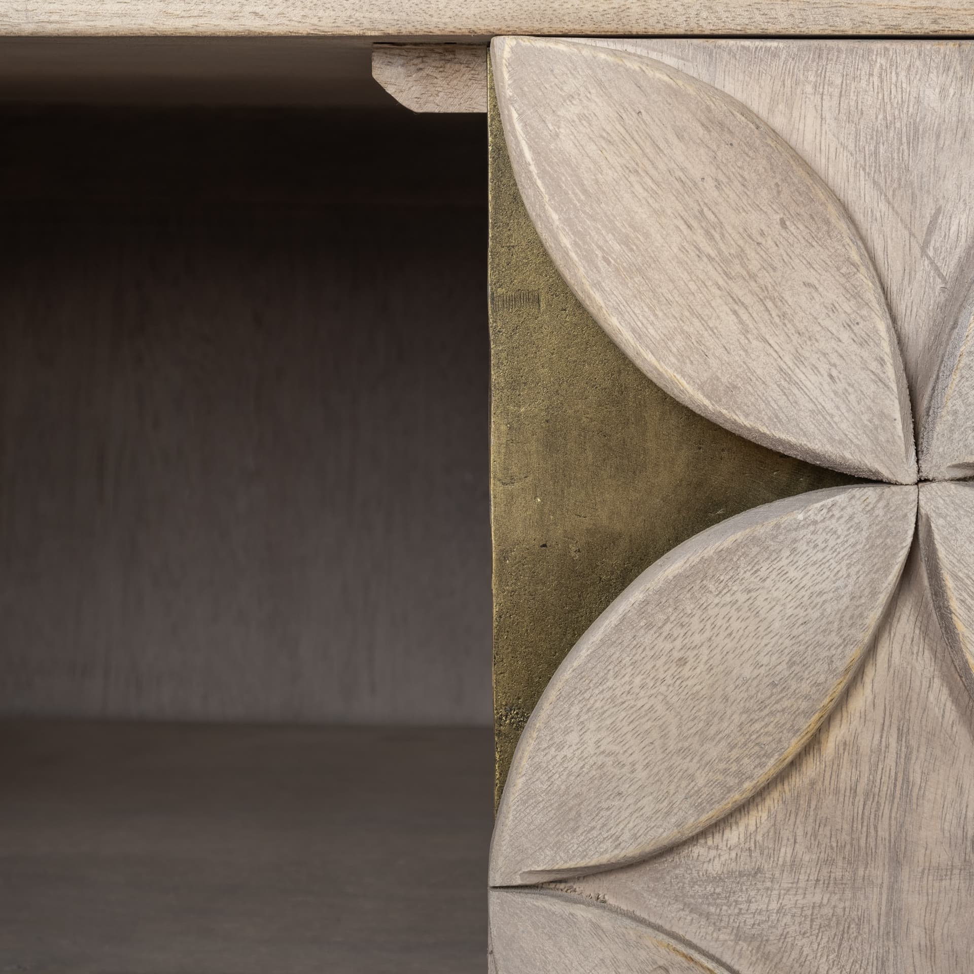 Excelsior I (72x18.3) Solid Wood Gold Metal Base 4 Cabinet Door SideBoard — product photograph