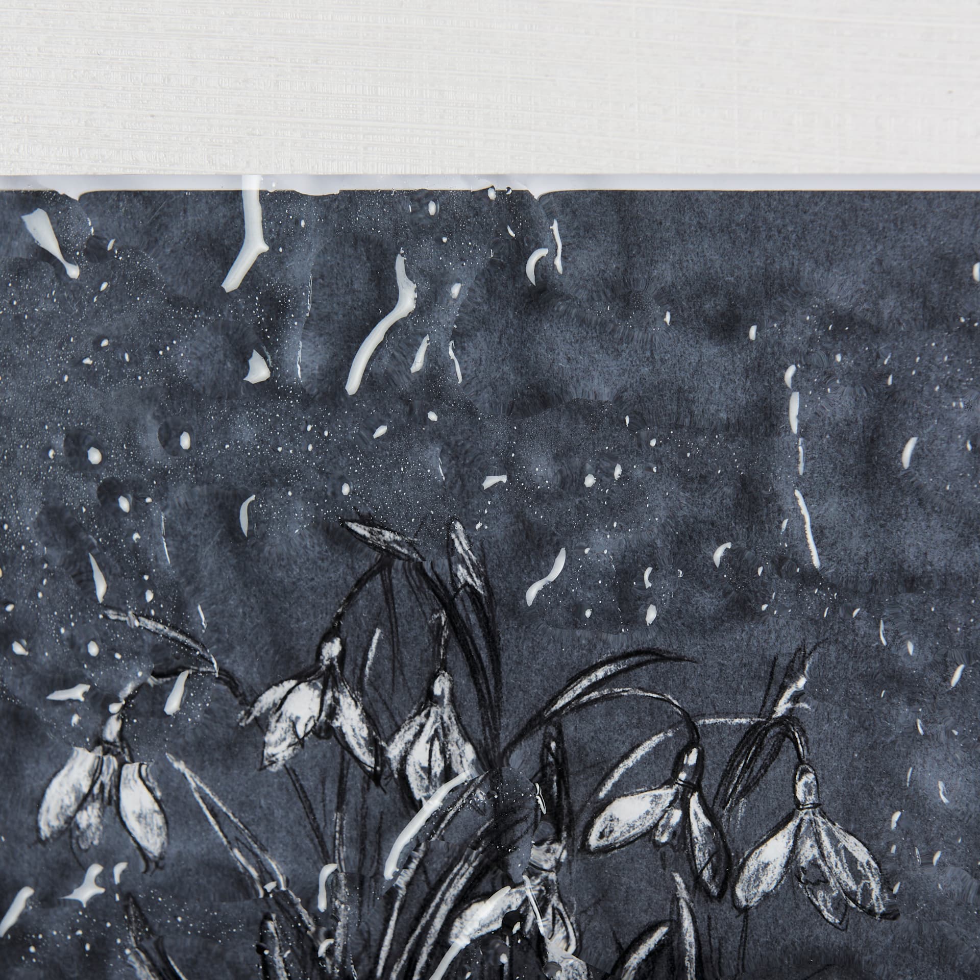 Botanical sketchesVI (Blue) by Mercana Studio Hand Embellished Framed Art Print Matted under Glass — product photograph
