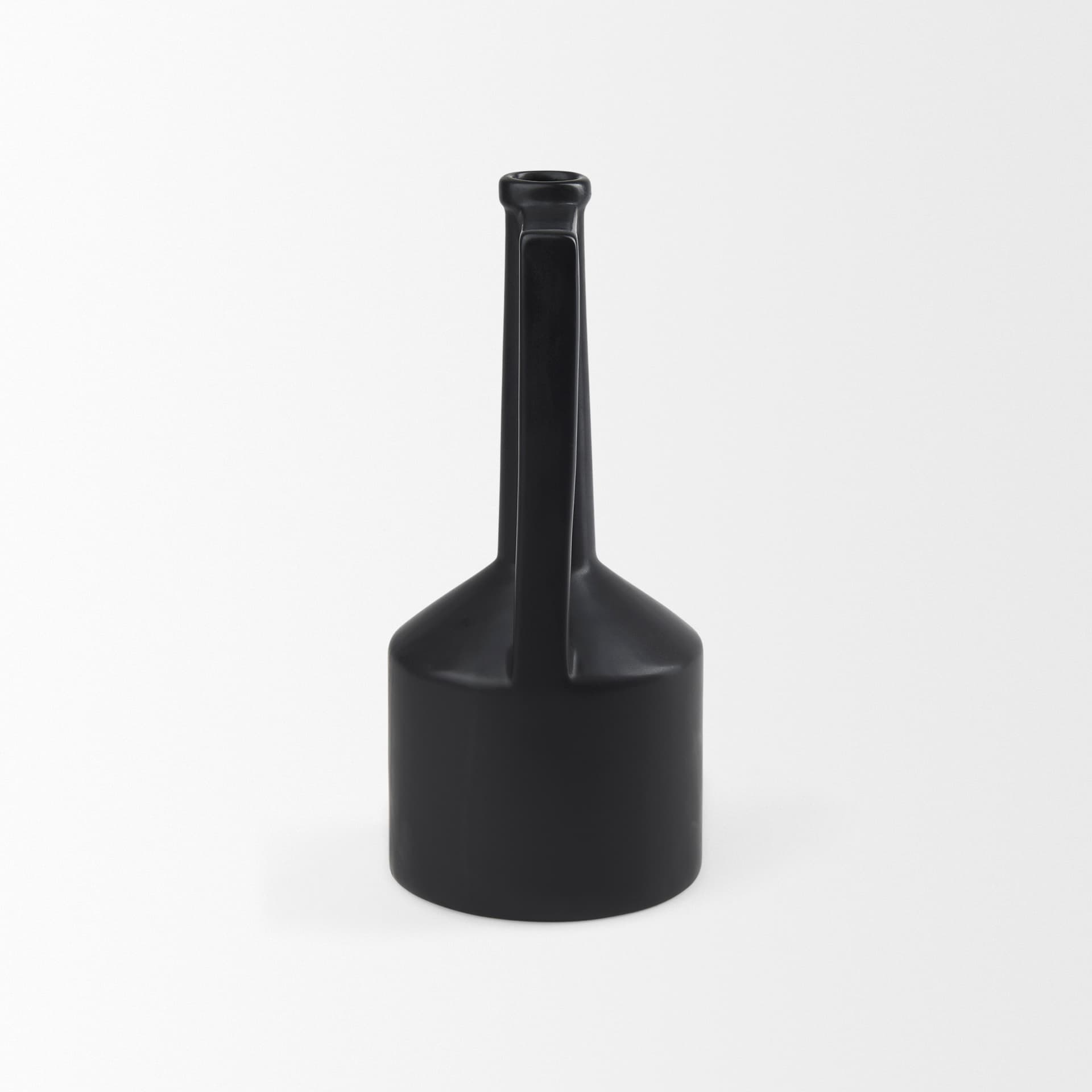 Burton 14.2H Medium Matte Black Ceramic Jug Vase — product photograph
