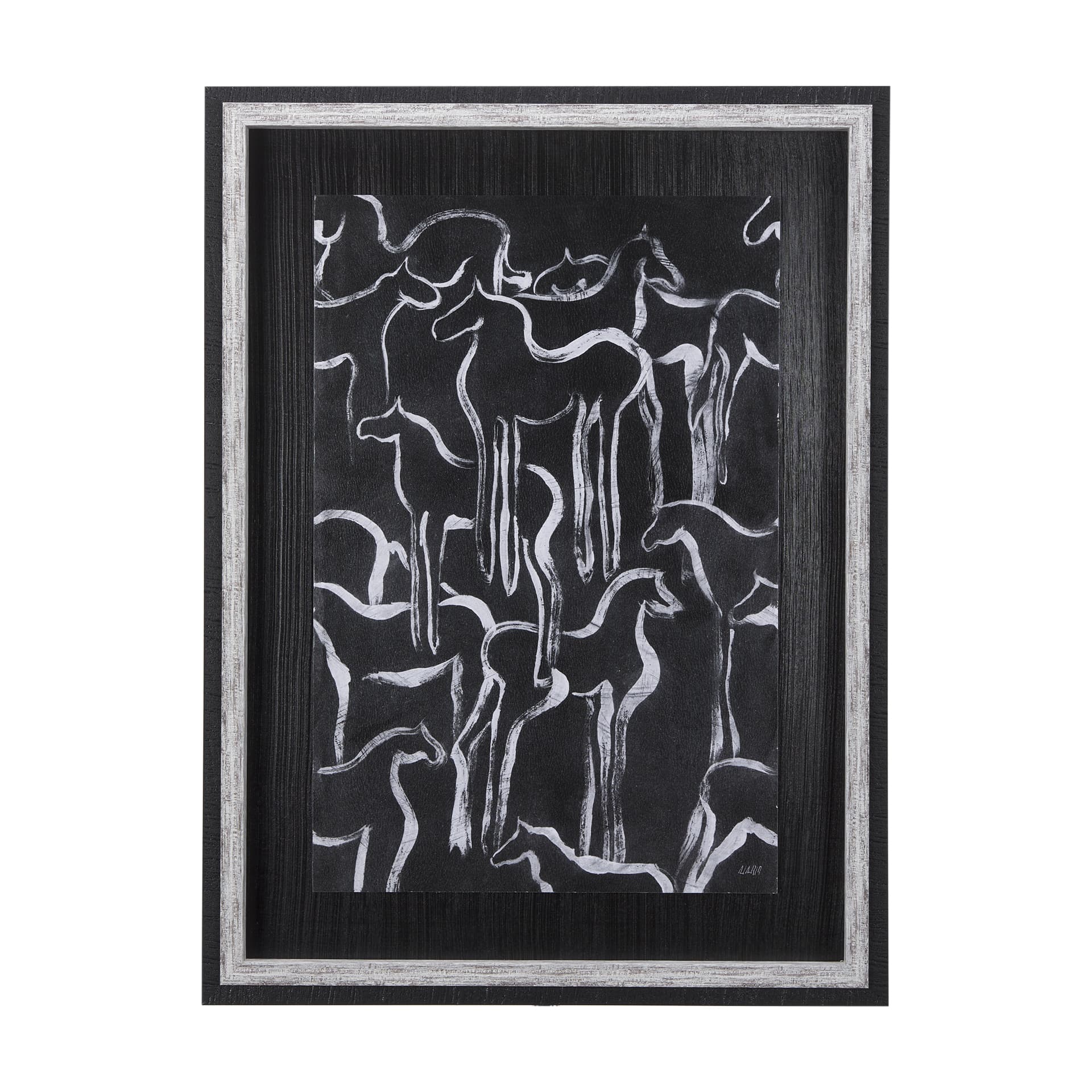 Horse Herd II by Mercana Studio a Hand Embellished Textured Framed Art Print — product photograph