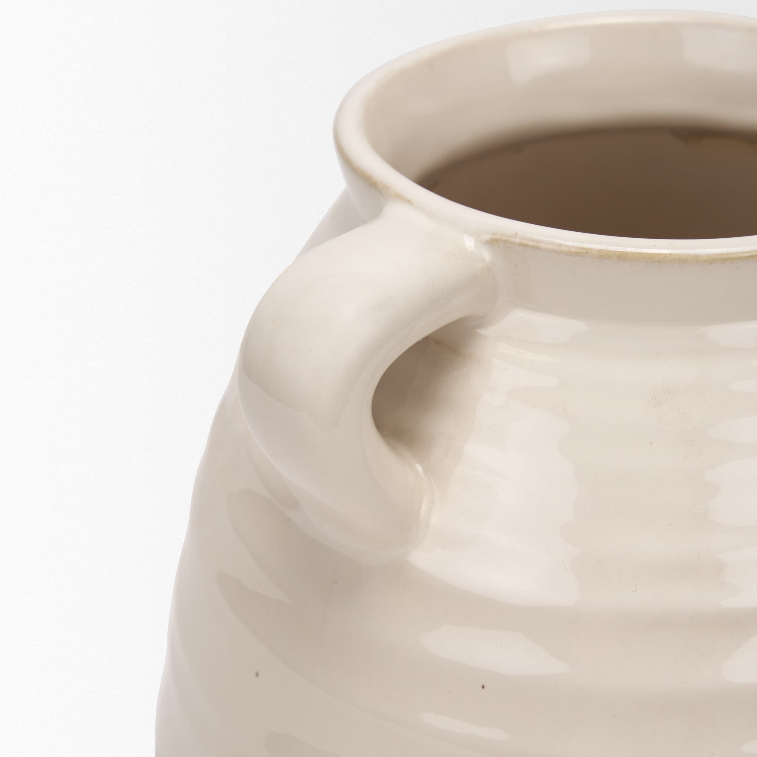 Tryna Large Beige w/ Matte Brown Ceramic Vase — product photograph
