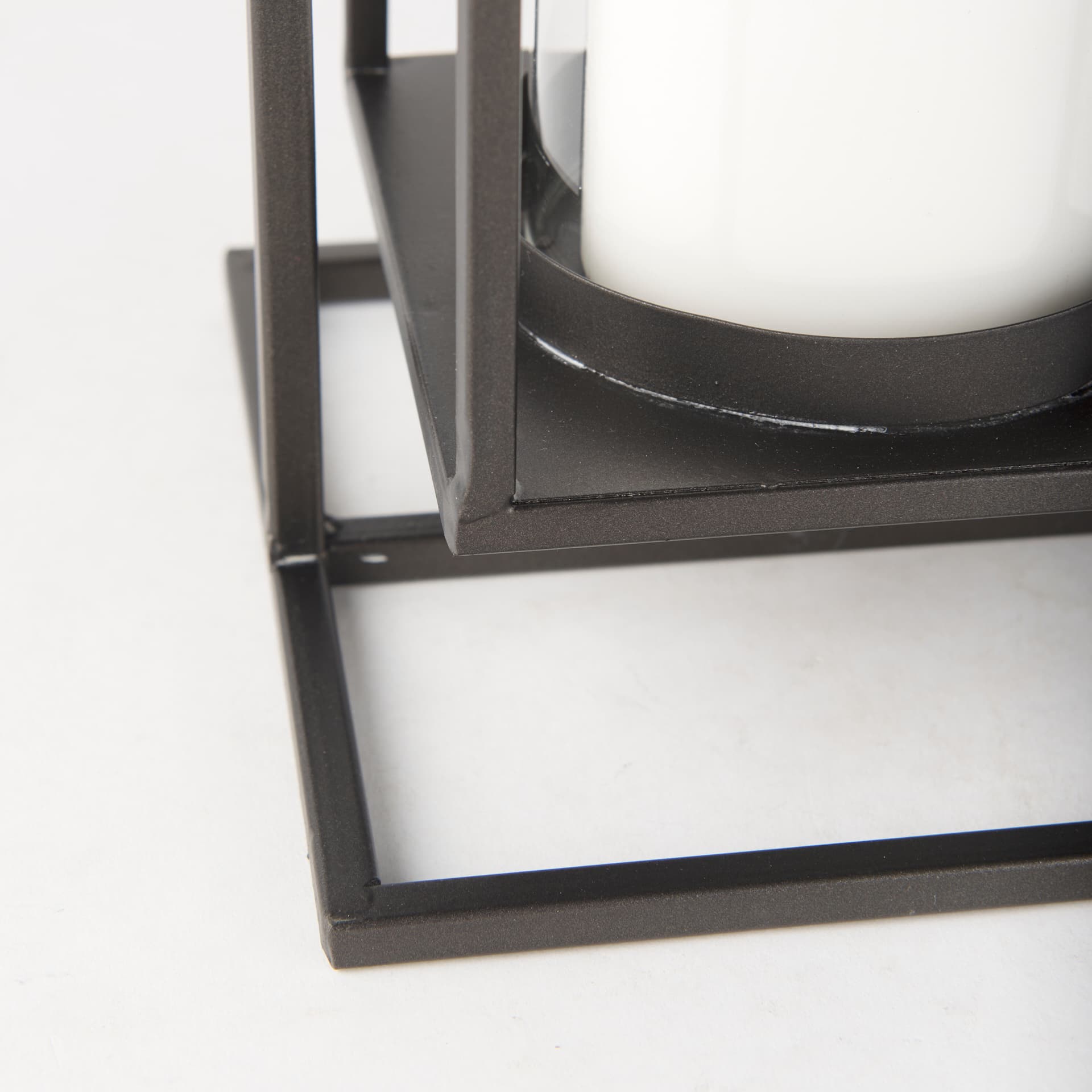 Albus II Small Black Metal Rectangular Table Candle Holder — product photograph
