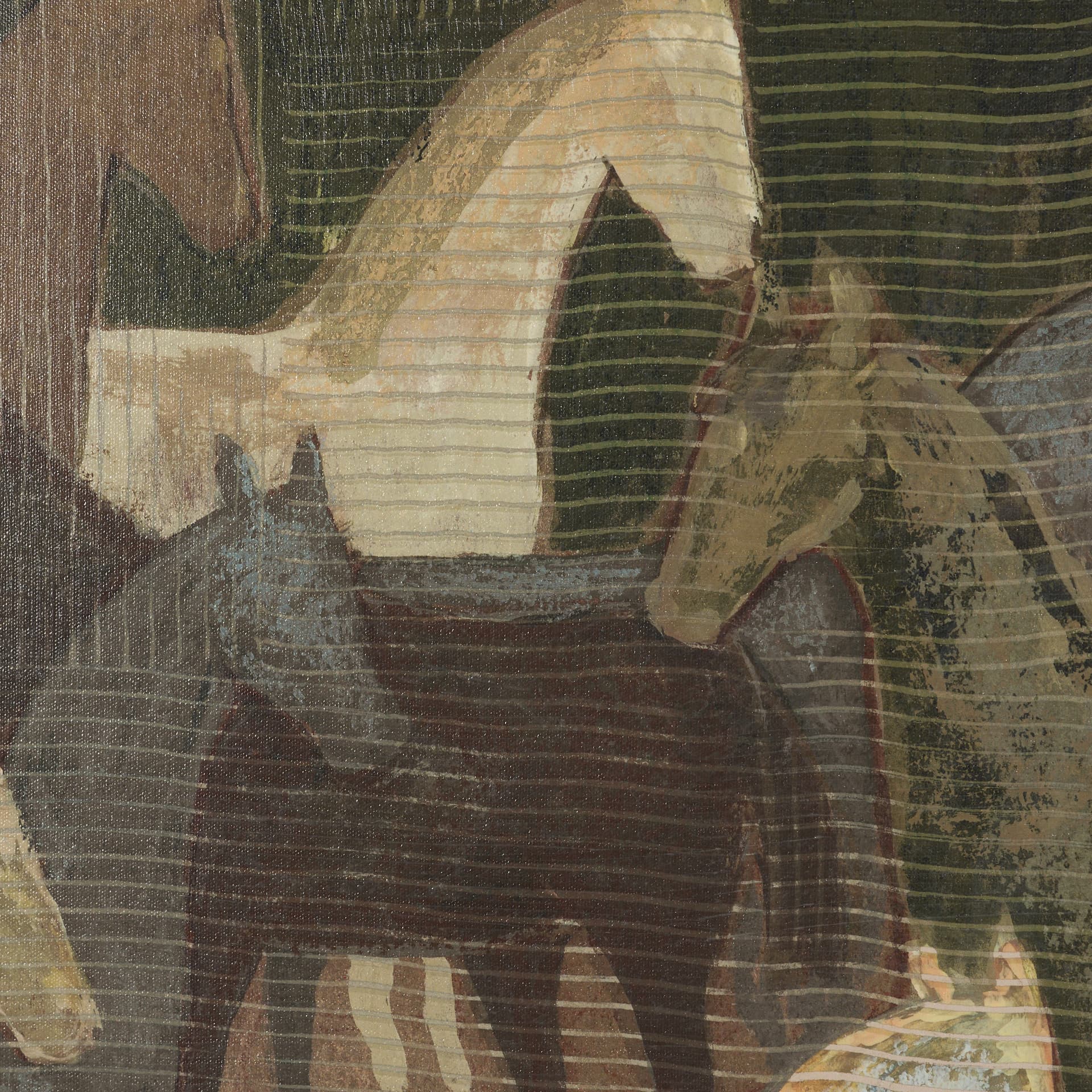 Horse Herd by Mercana Studio Hand-Embellished Textured Framed Artwork Matted under Glass — product photograph