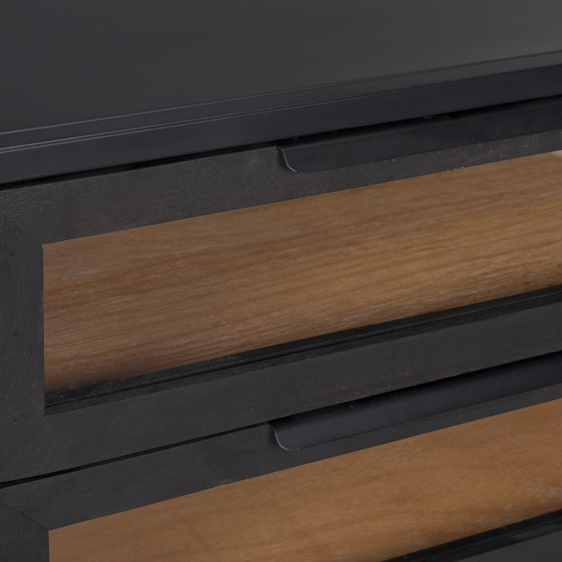 Sloan Black Wood W/Black Metal Frame Side Table — product photograph