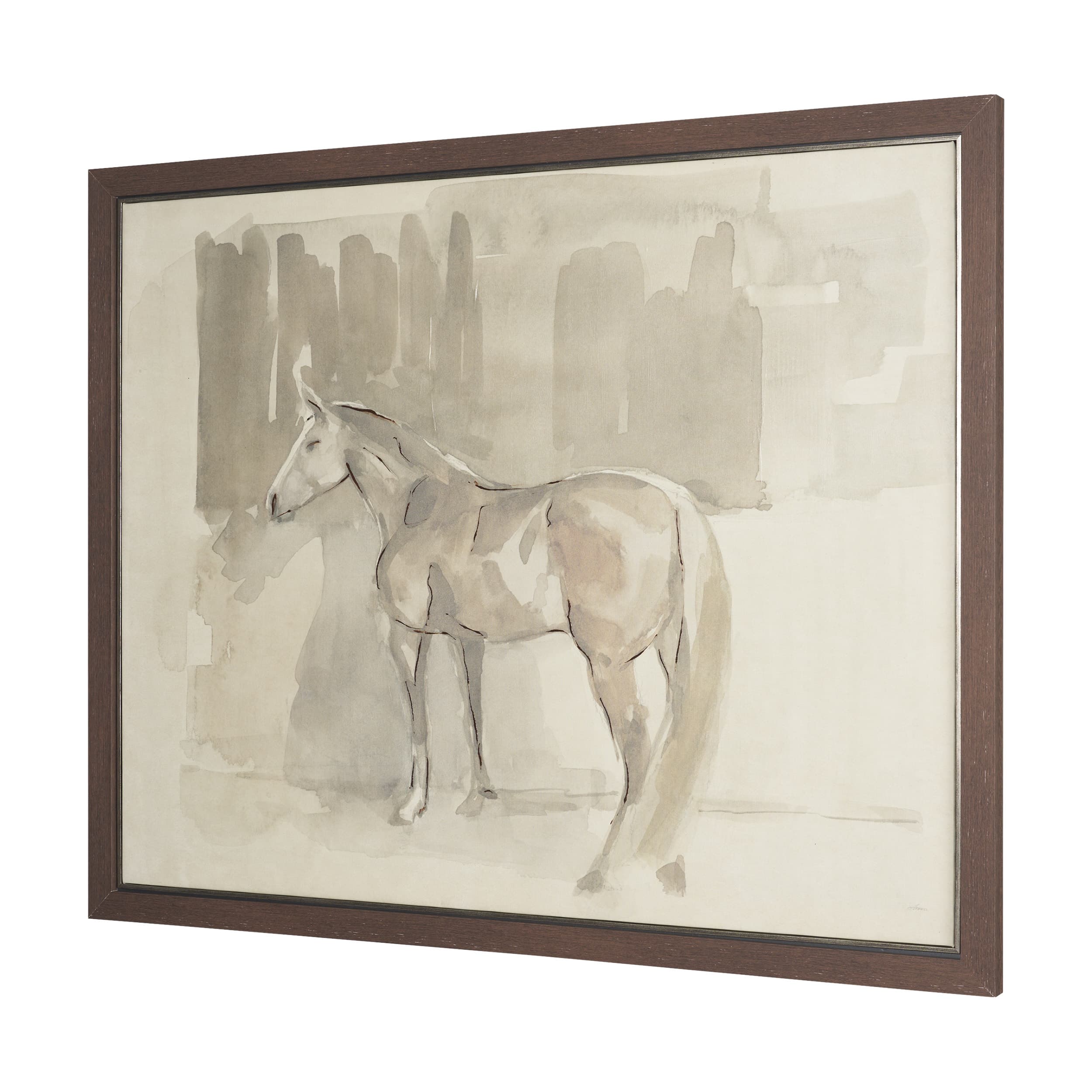 Figure Study: Equine Form II by Mercana Studio Hand-Embellished Textured Framed Canvas Artwork — product photograph