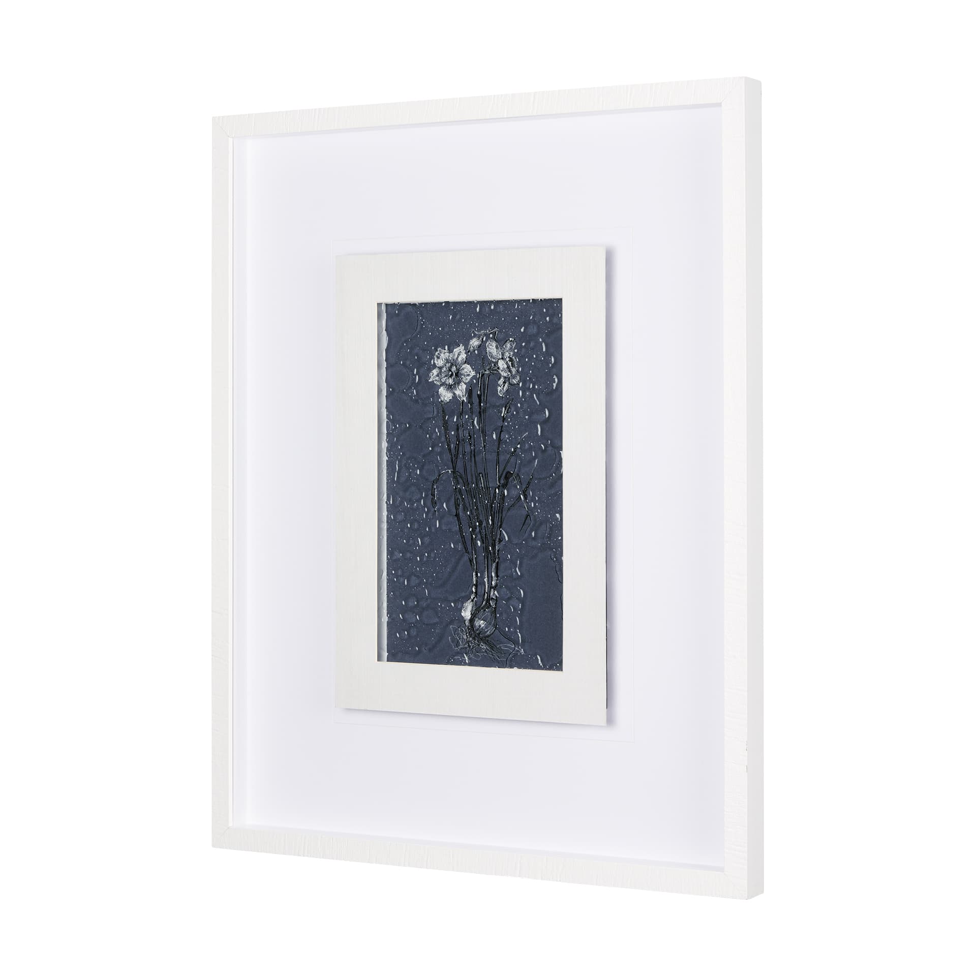 Botanical sketches II (Blue) by Mercana Studio Hand Embellished Framed Art Print Matted under Glass — product photograph