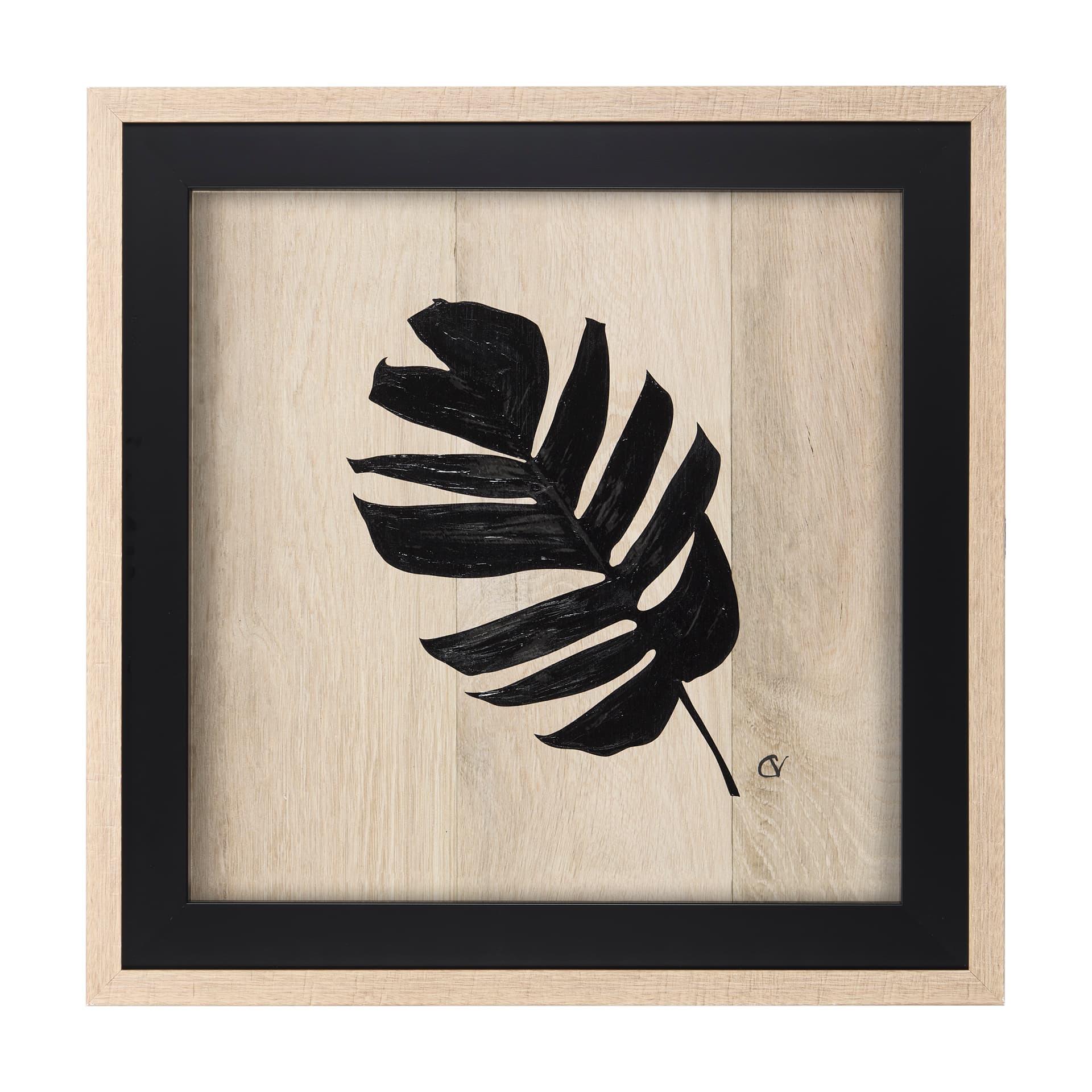 Tropican Leave IV by Mercana Studio a Hand Embellished Textured Framed Art Print — product photograph