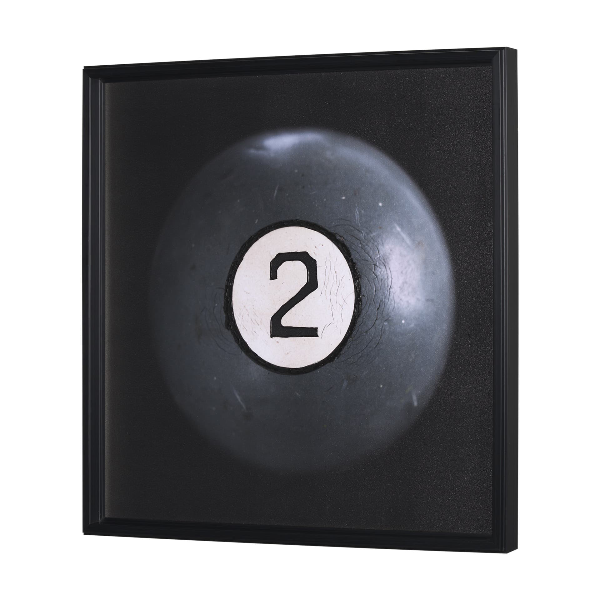 Billiard III 2 Ball by Chris Dunker a Hand Embelished Textured Framed Art Decograph Print — product photograph