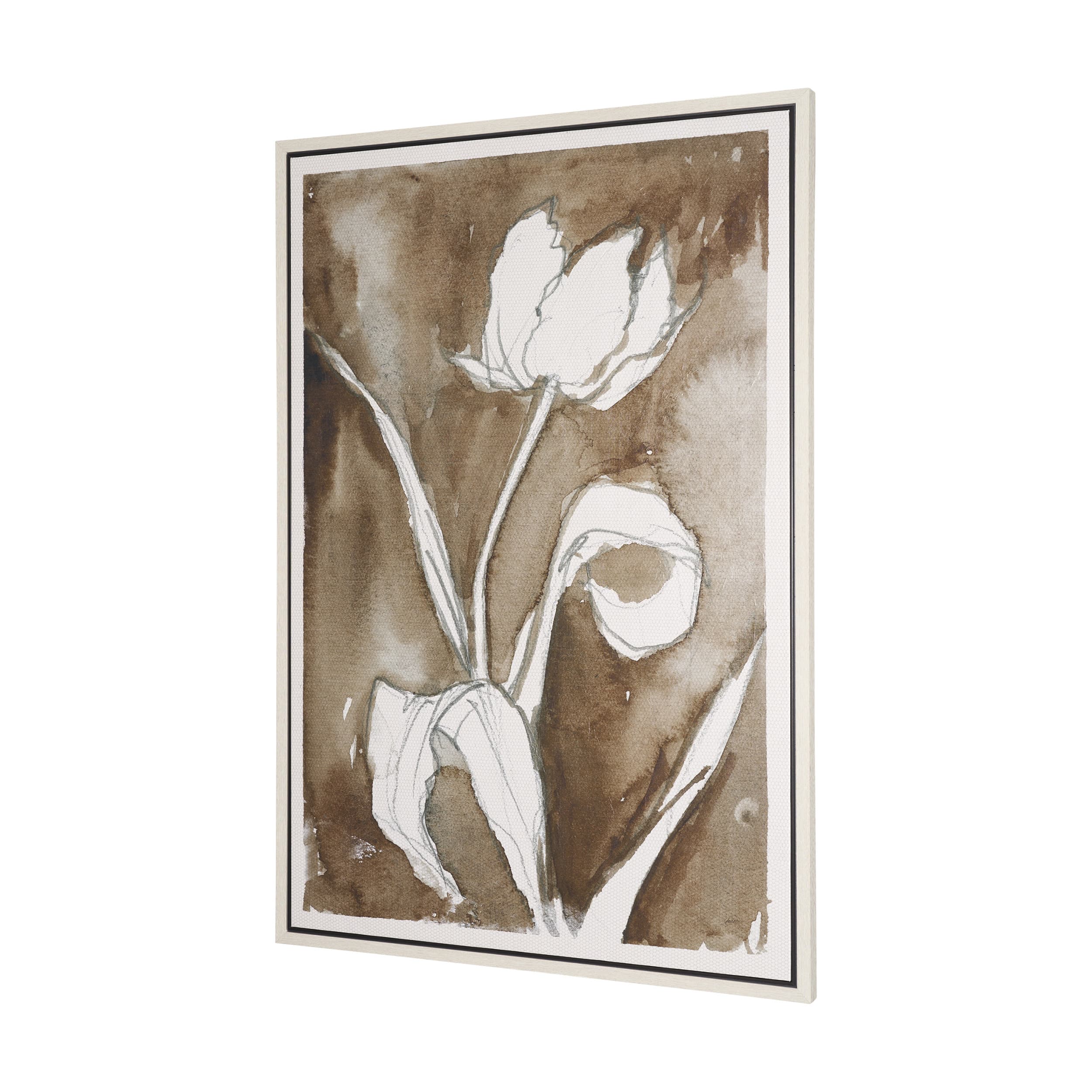 Tulip Bloom V by Mercana Studio Hand-Embellished Textured Framed Canvas Artwork — product photograph