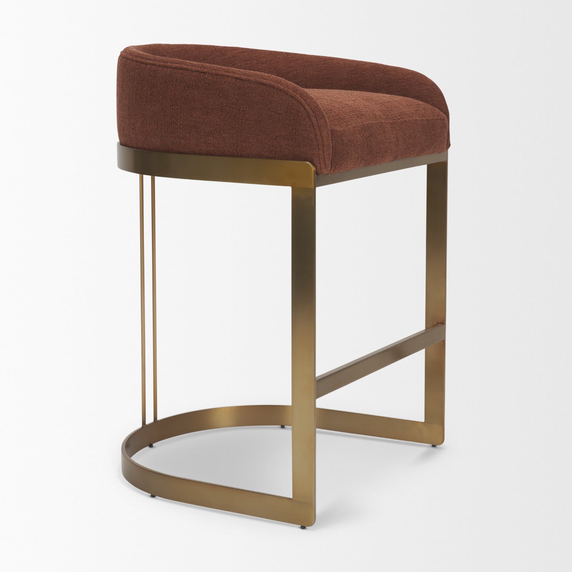 Hollyfield Backless 28.7in Seat Bar Stool | Burgundy Fabric w/ Metal — product photograph