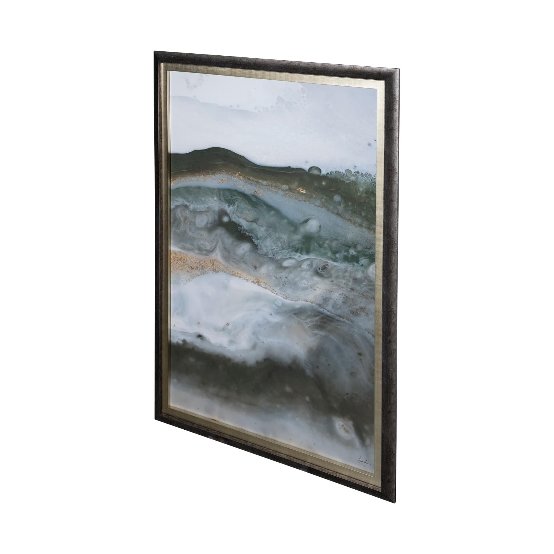 Equatorial Drift II by Mercana Studio Hand Embellished Textured Framed Art Print Matted under Glass — product photograph