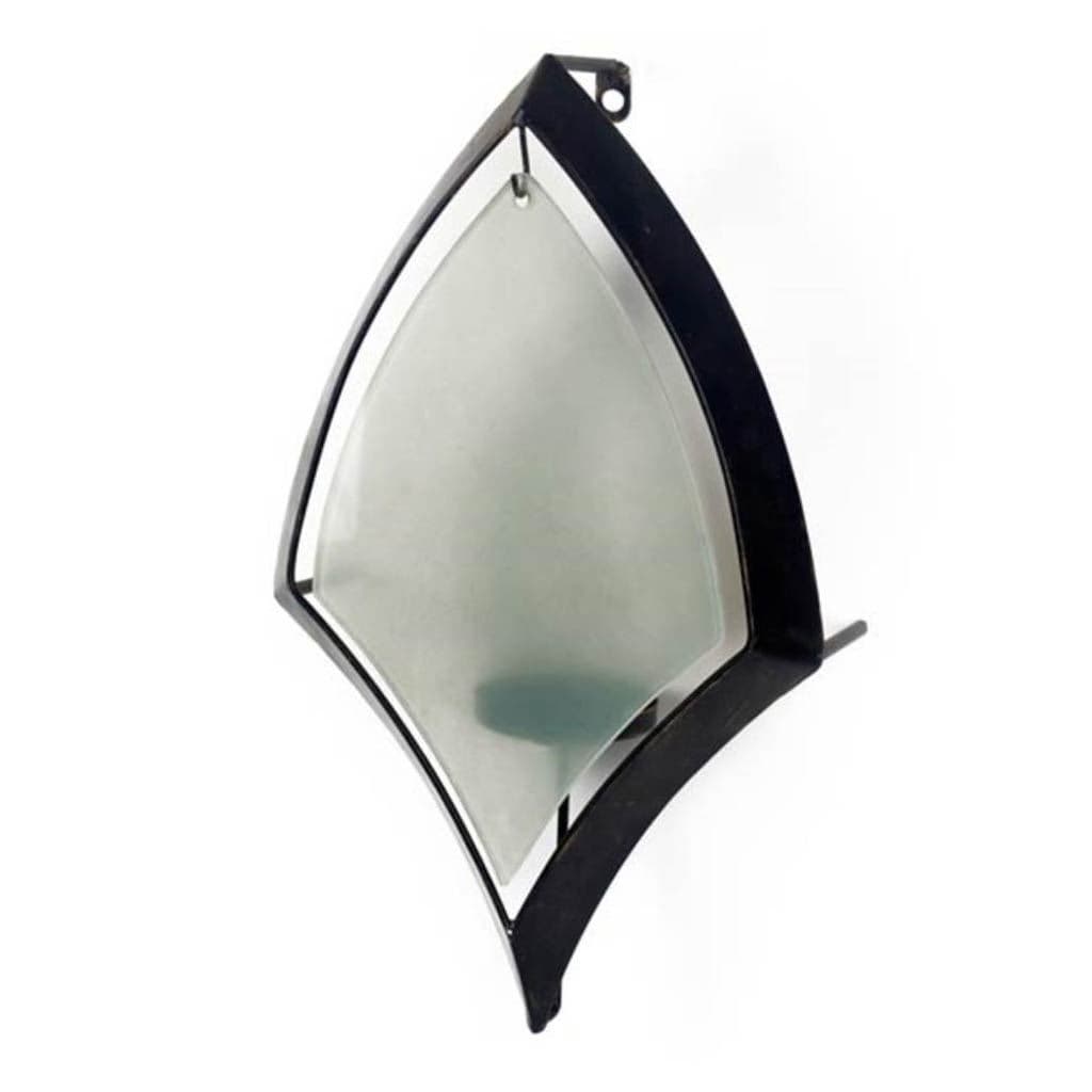 Tarquin I Black Metal Frame w/Frosted Glass Shade Wall Candle Holder — product photograph