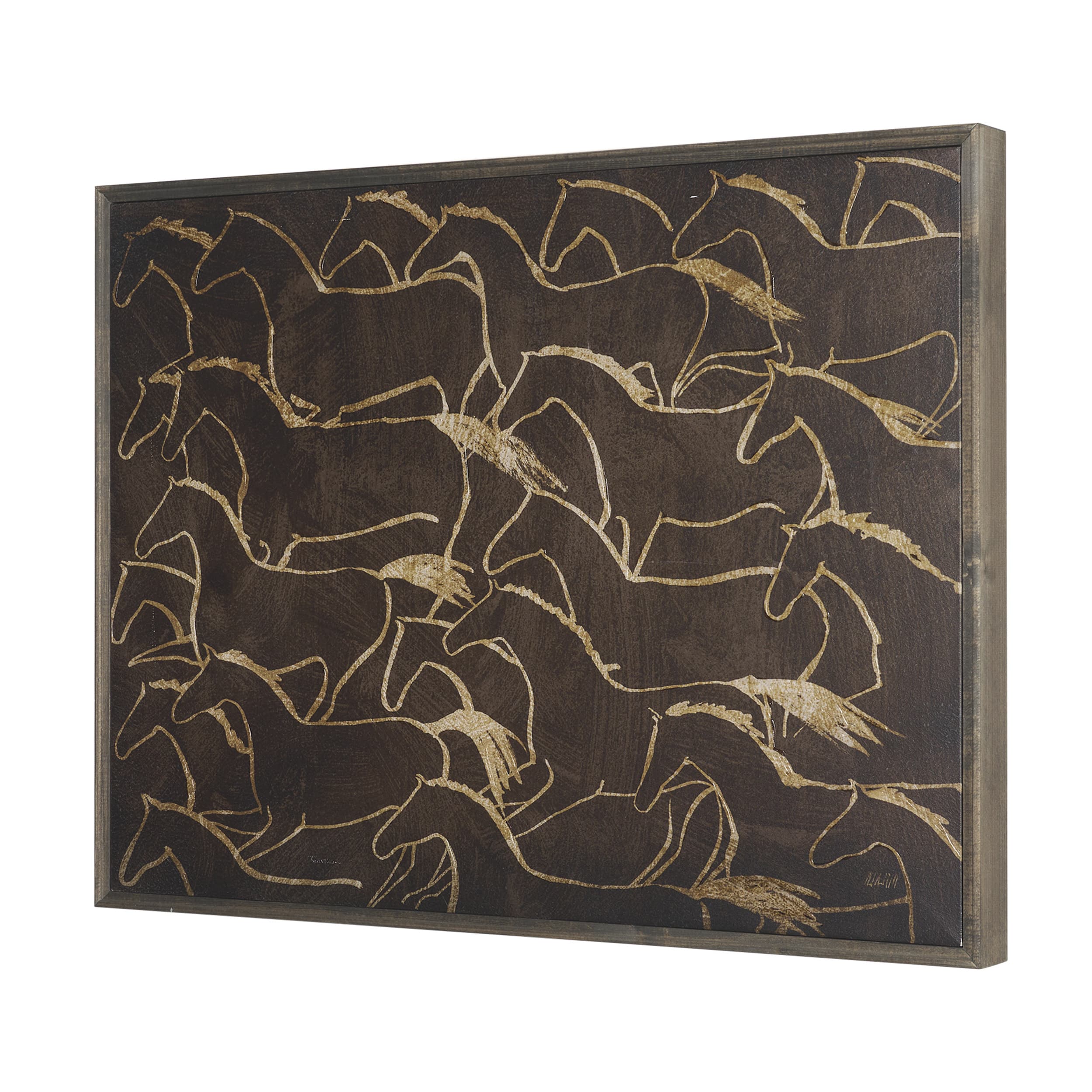 Flaxen Chestnut by Mercana Studio Hand-Embellished Textured Framed Canvas Artwork — product photograph