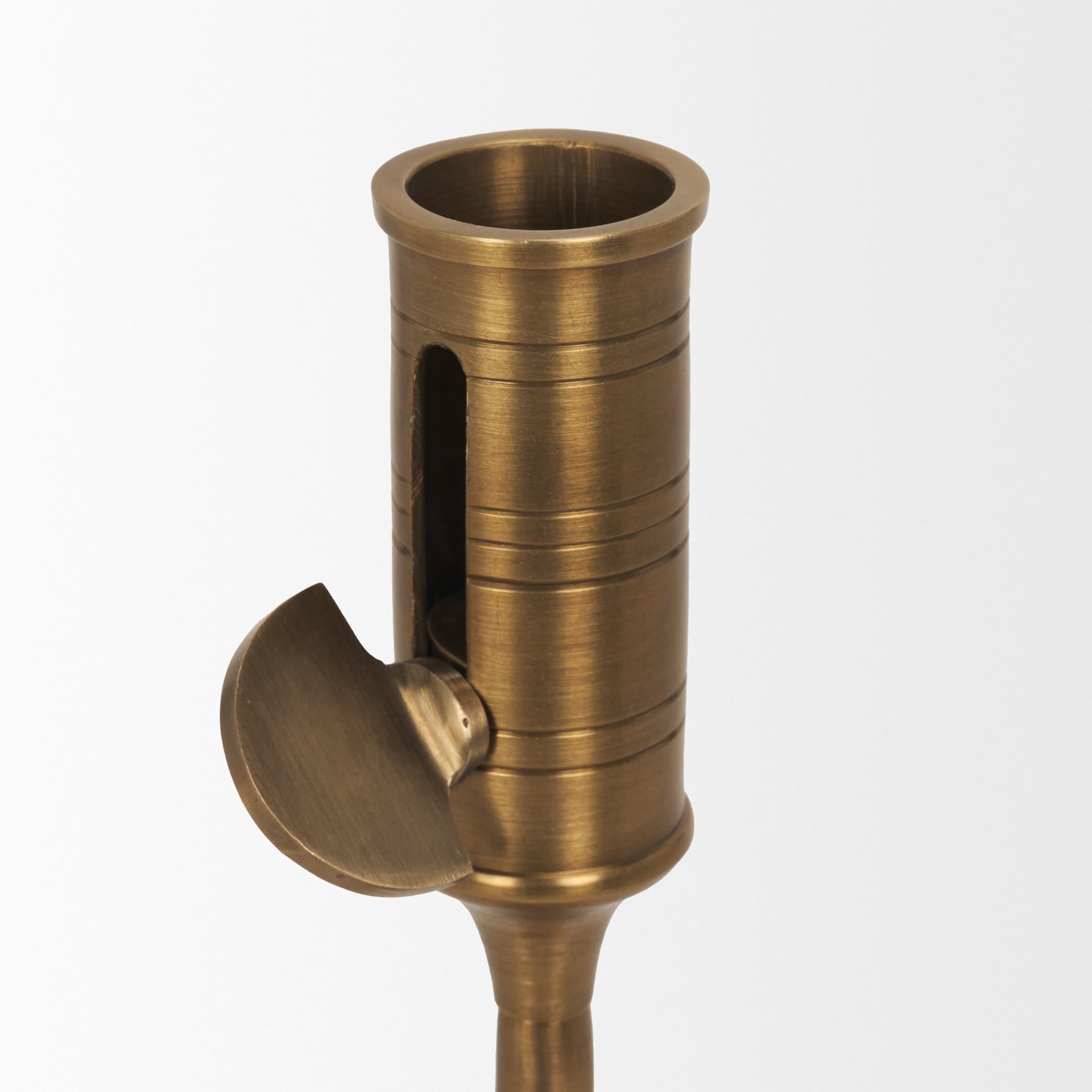 Chantria Large Solid Natural Brass Adjustable Taper Candle Holder — product photograph