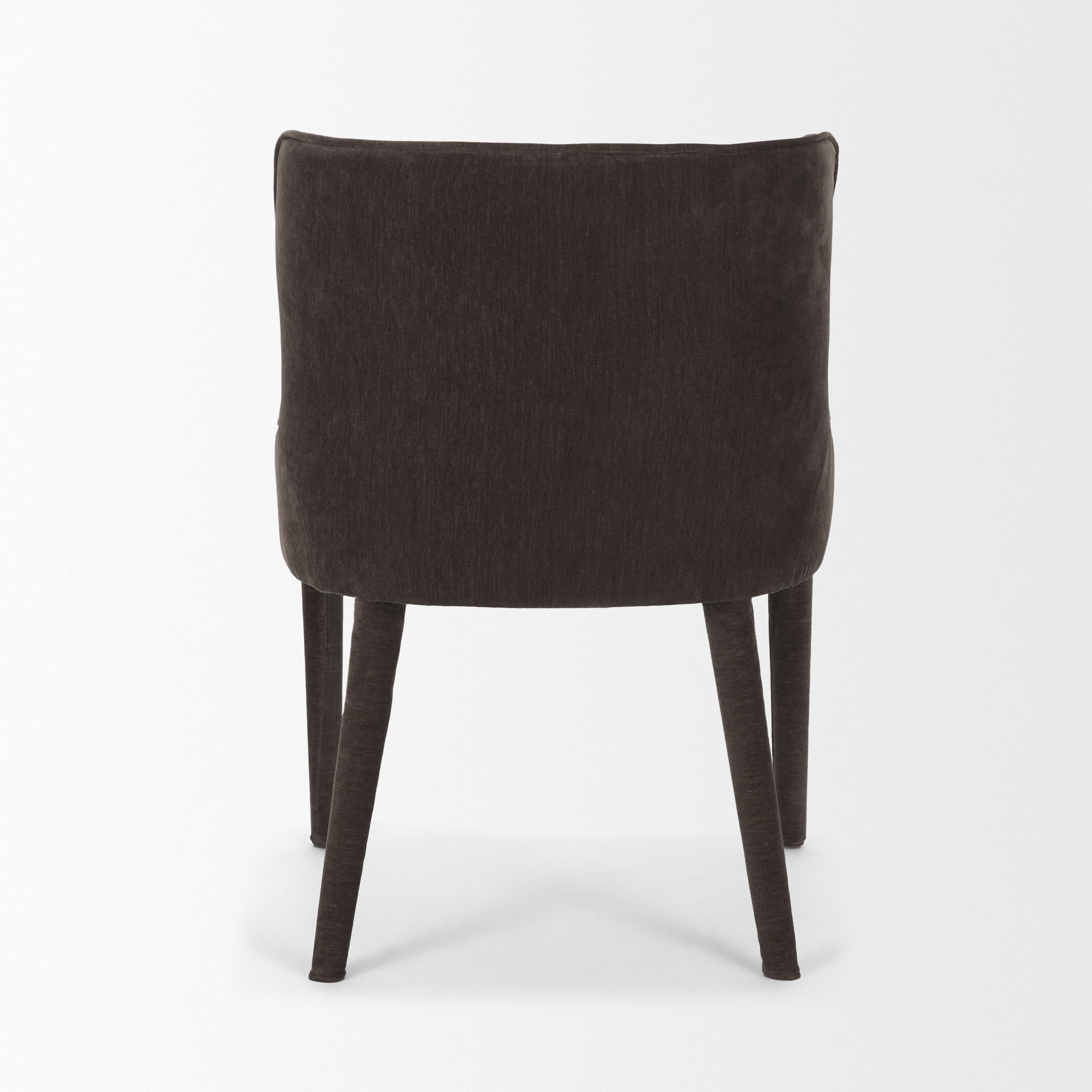 Nolan Wingback Dining Side Chair | Charcoal Chenille w/ Tapered Wood — product photograph
