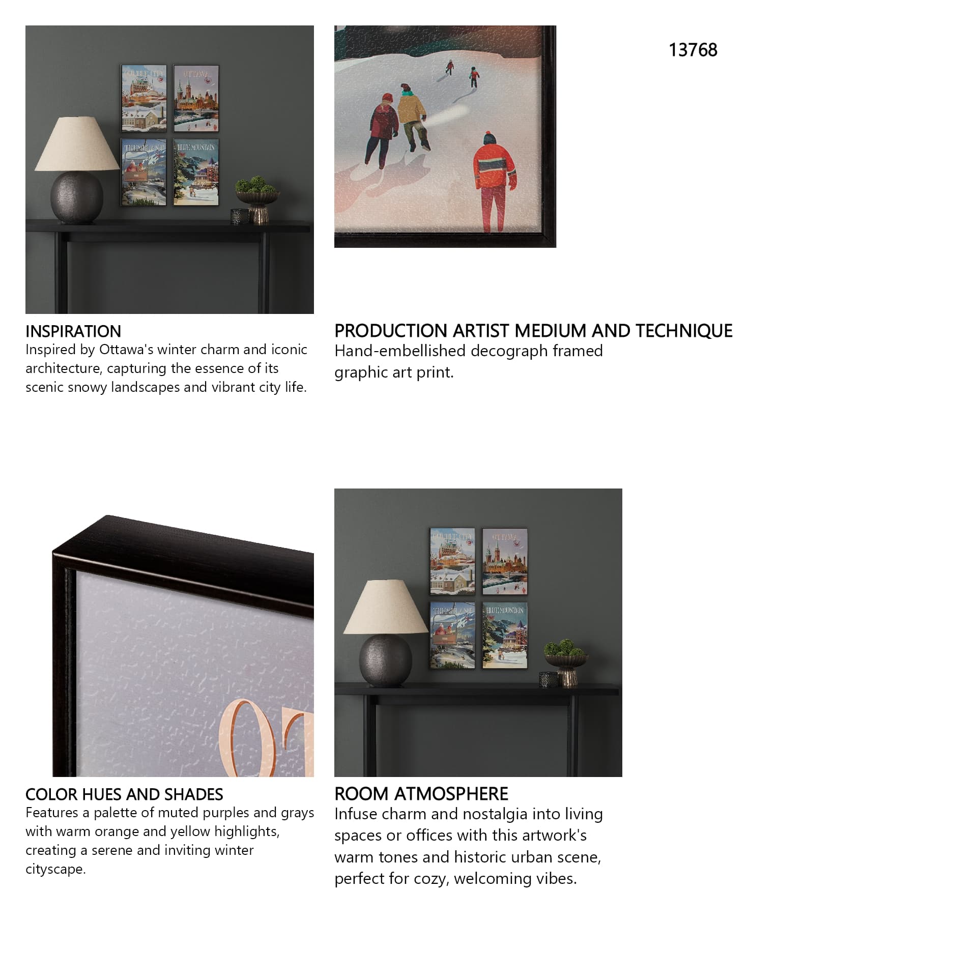 Ottawa Go Canada (SM) by Mercana Studio a Hand Embellished Decograph Framed Art Print — in a styled room