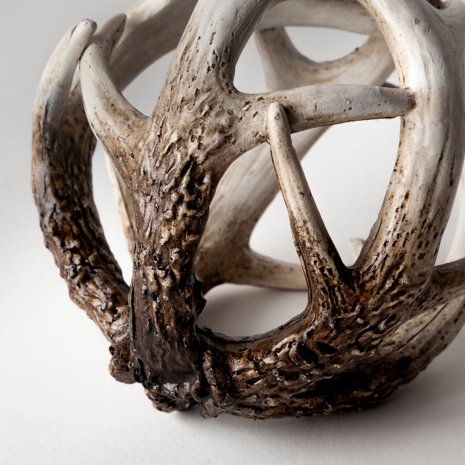 Ramus I (Small) 5L x 5W Brown Antler Shaped Decorative Resin Orb Ball — product photograph
