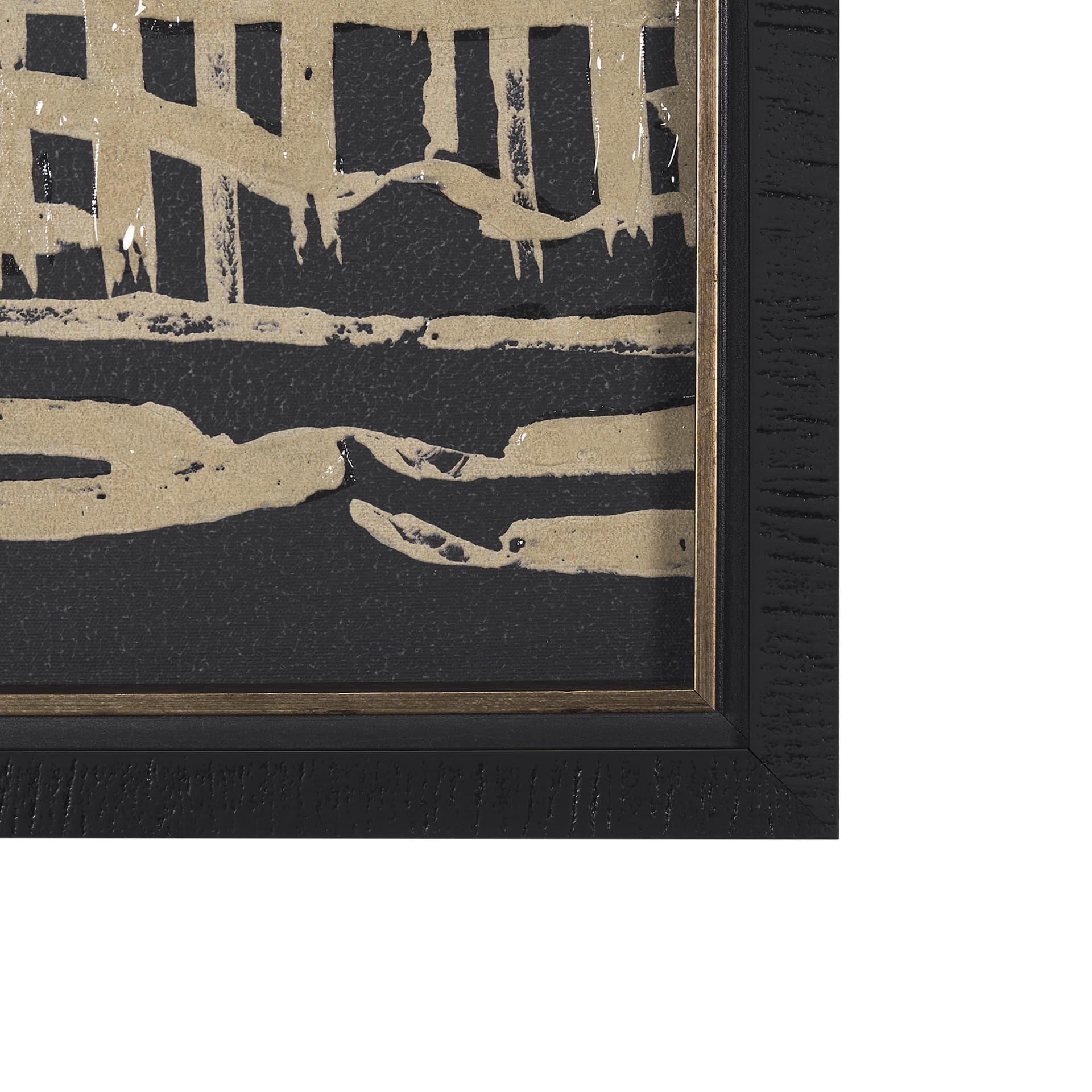 Woven Lines II Tan by Mercana Studio a Hand Embellished Textured Framed Art Print — product photograph