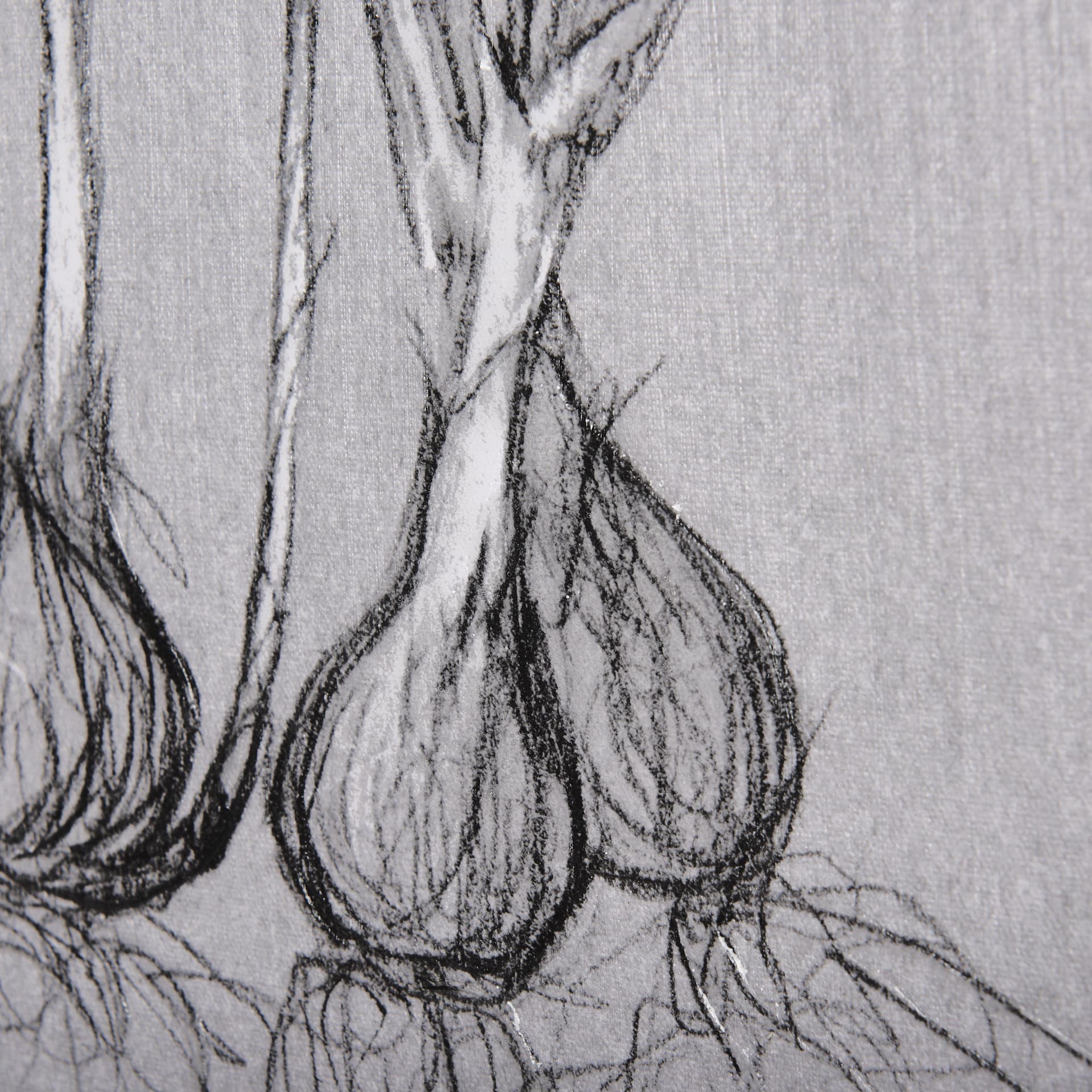 Botanical sketches V (Grey) by Mercana Studio a Hand Embellished Textured Canvas — product photograph