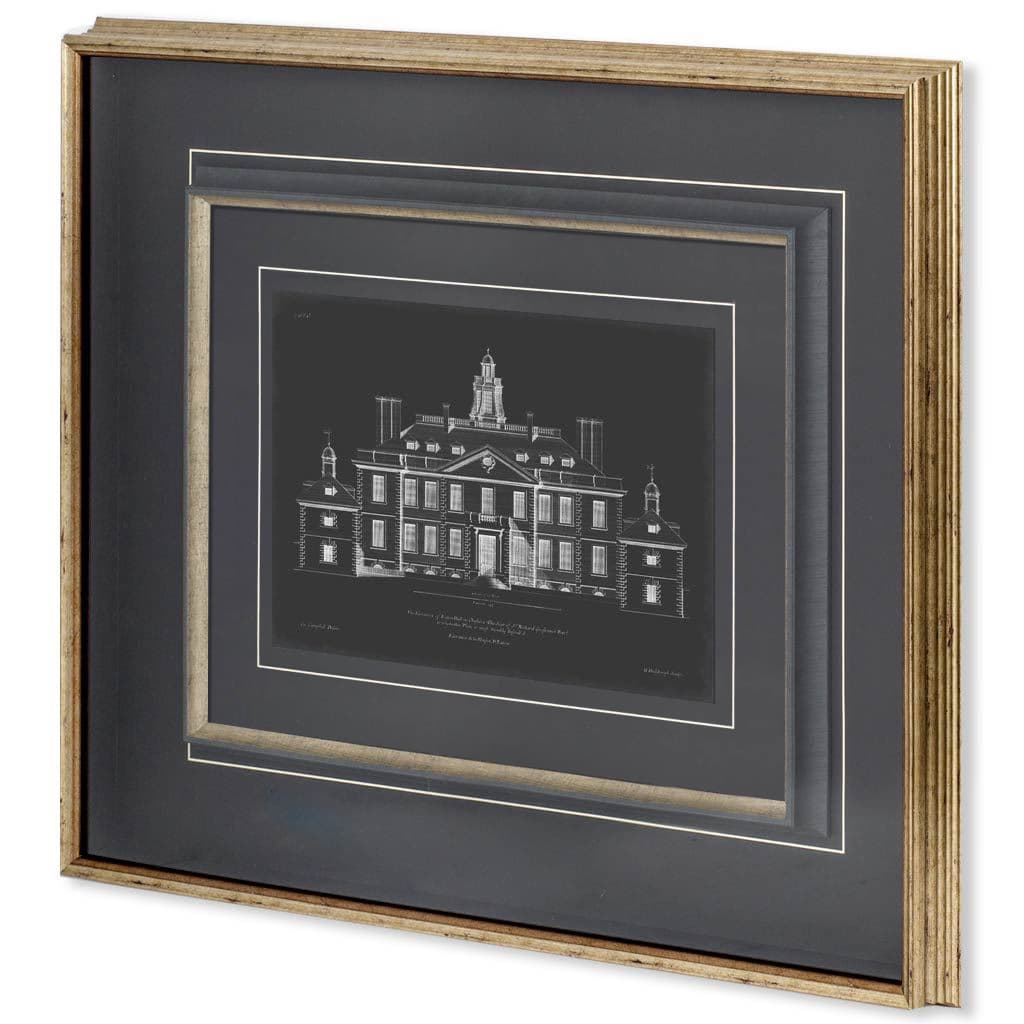 Vintage Facade Blueprint III by H. Hulsburgh a Framed Art Print Matted under Glass — product photograph