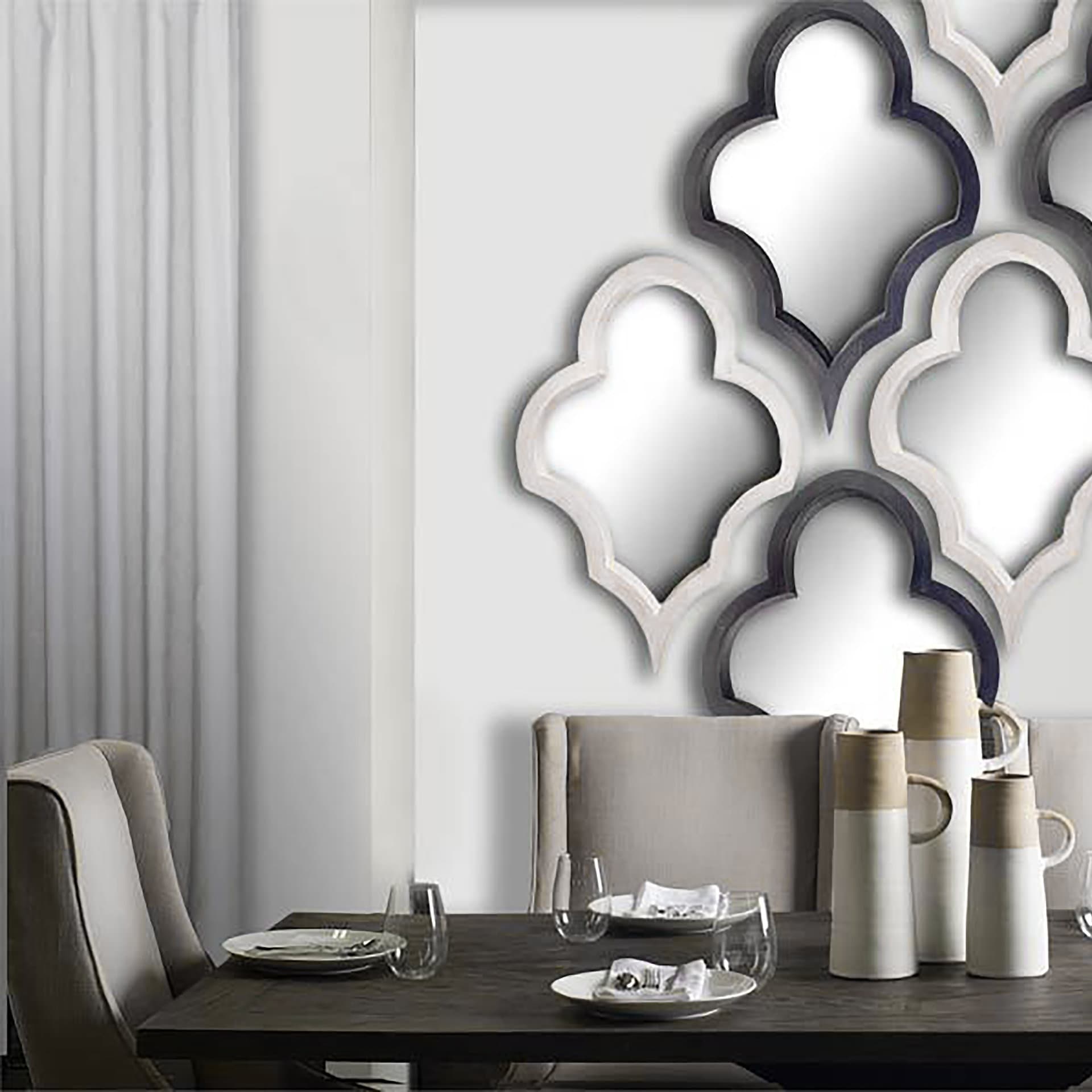 Geneva 23x34 Silver Wood Frame Mirror — in a styled room